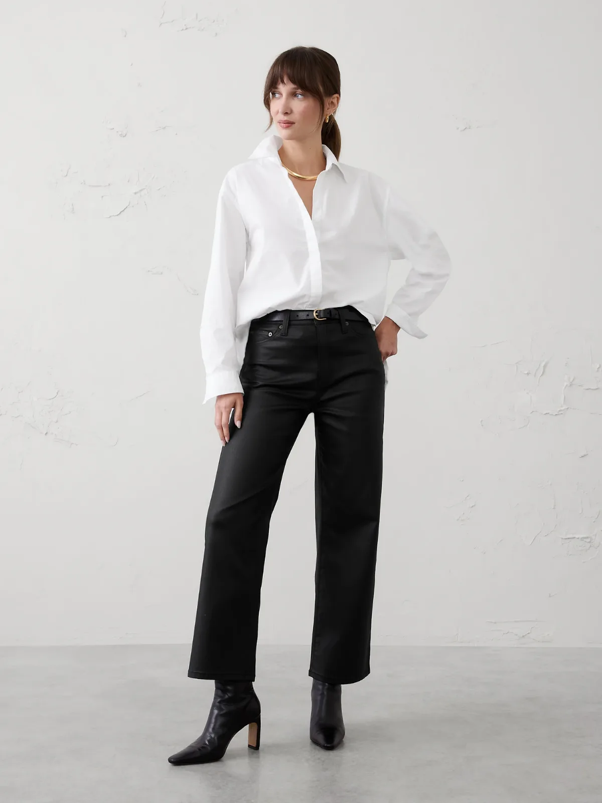 Straight High-Rise Coated Jean by Banana Republic