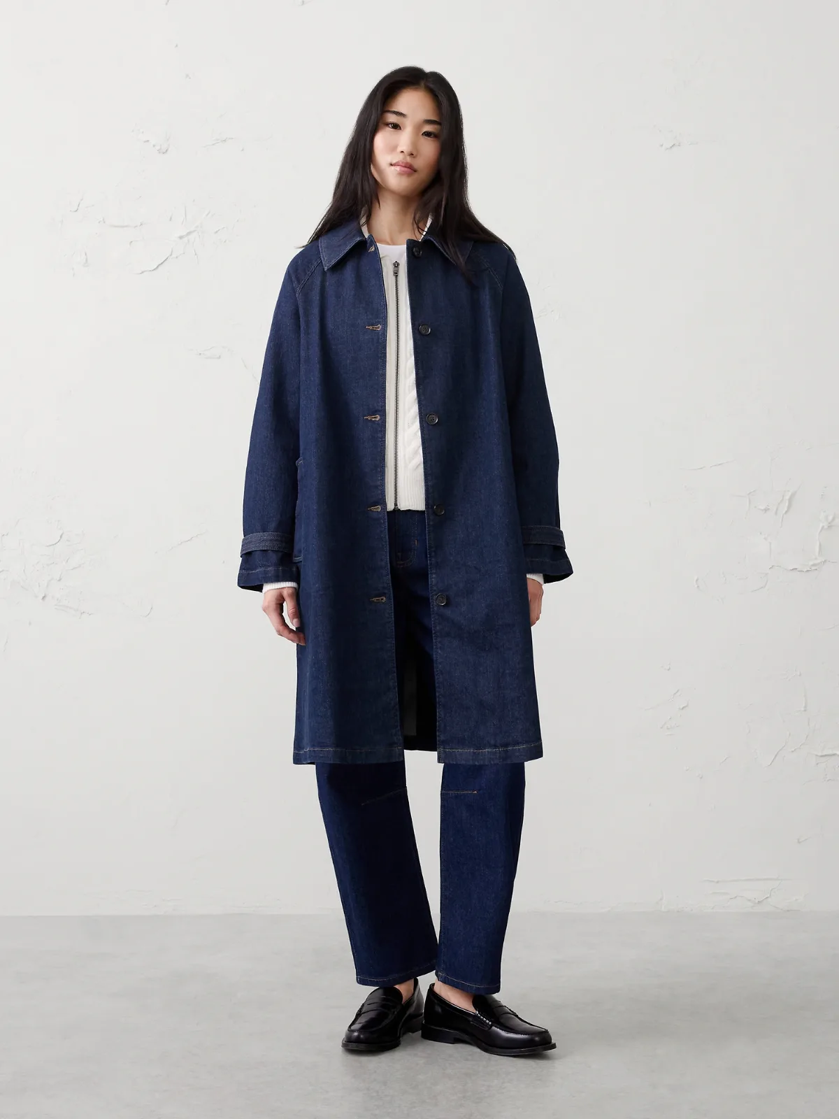 Denim Mac Coat by Banana Republic