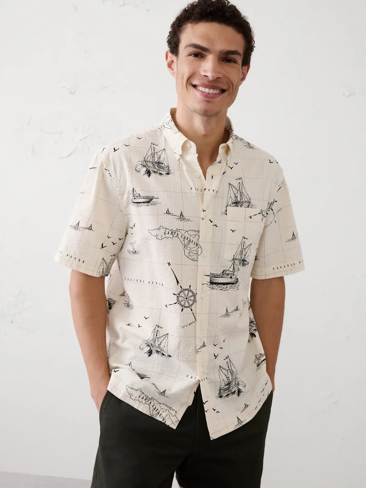 Standard-Fit Seersucker Shirt by Banana Republic