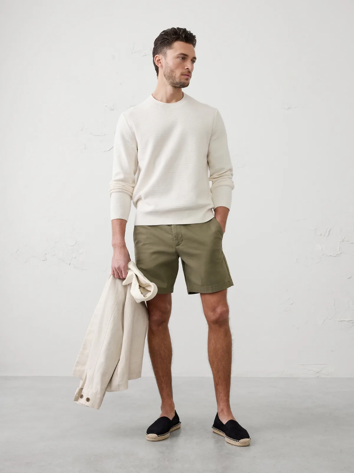 Textured Crew-Neck Sweater by Banana Republic