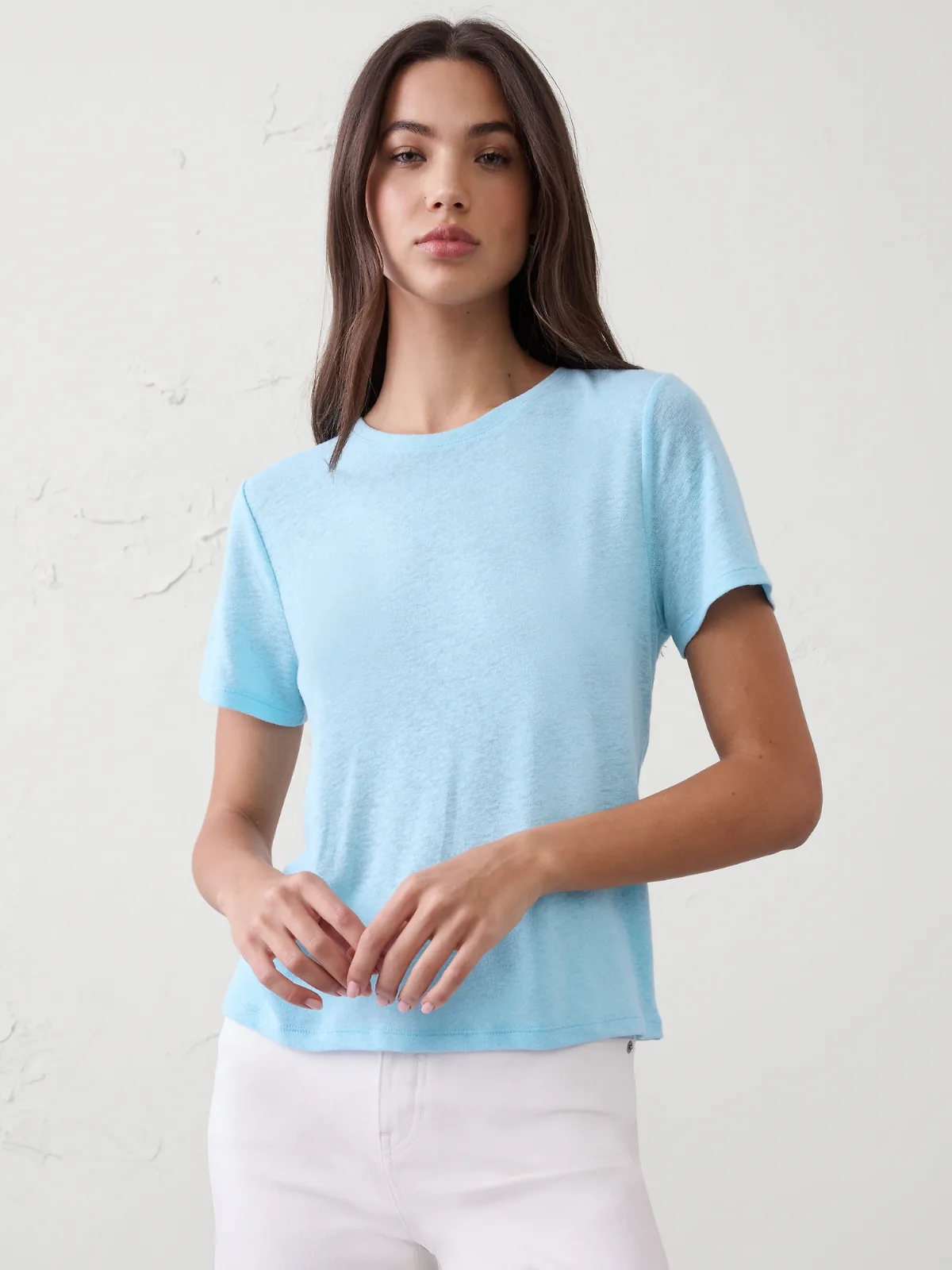 Linen-Blend T-Shirt by Banana Republic