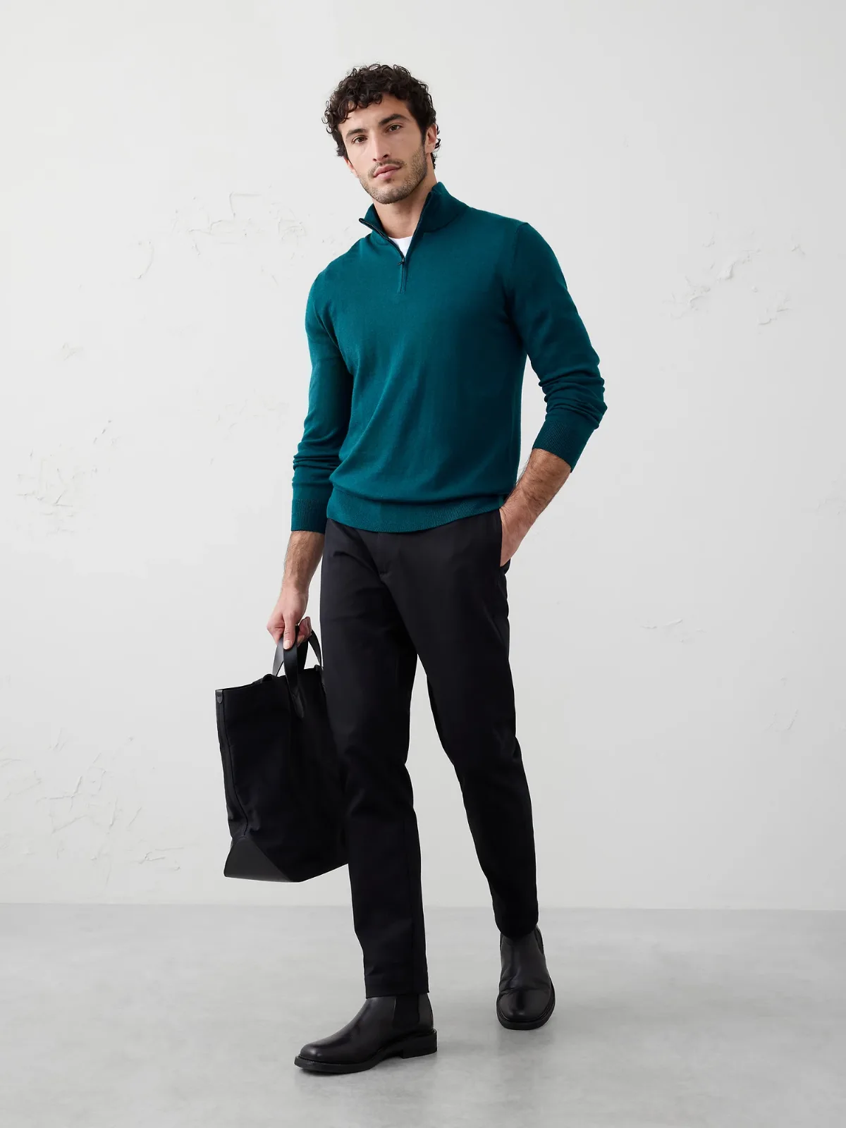 Merino Wool Quarter-Zip Sweater by Banana Republic