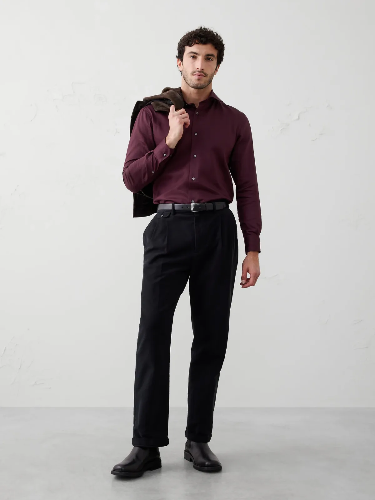 Slim-Fit Dobby Dress Shirt by Banana Republic