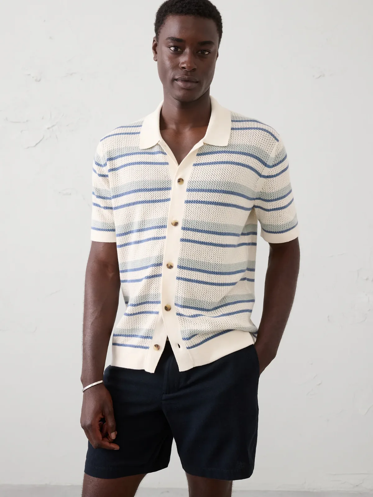 Mesh Sweater Polo by Banana Republic