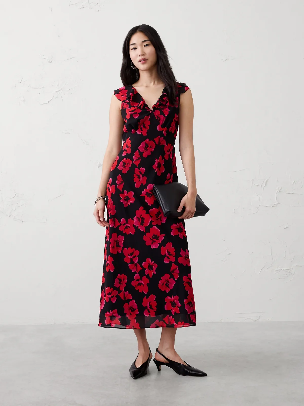 Bias Ruffle Maxi Dress by Banana Republic
