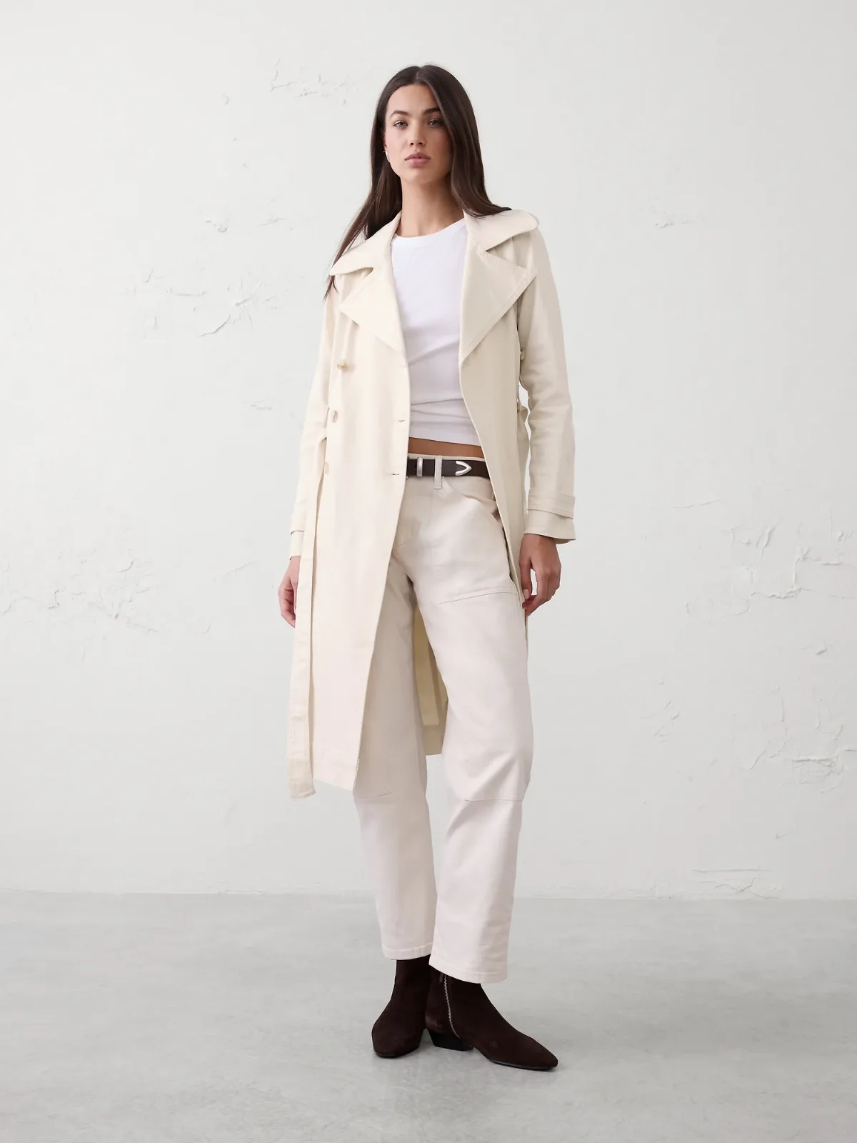 Denim Double Breasted Trench Coat by Banana Republic