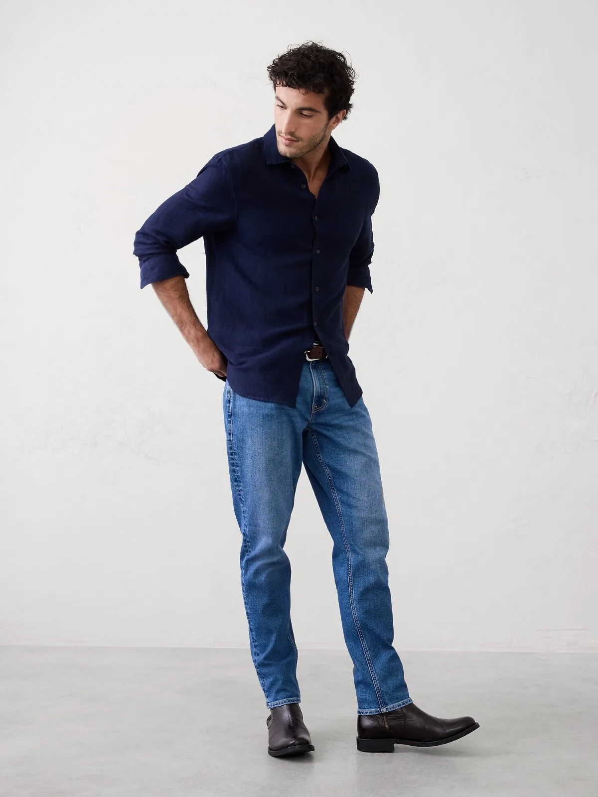 Slim-Fit Linen-Blend Shirt by Banana Republic
