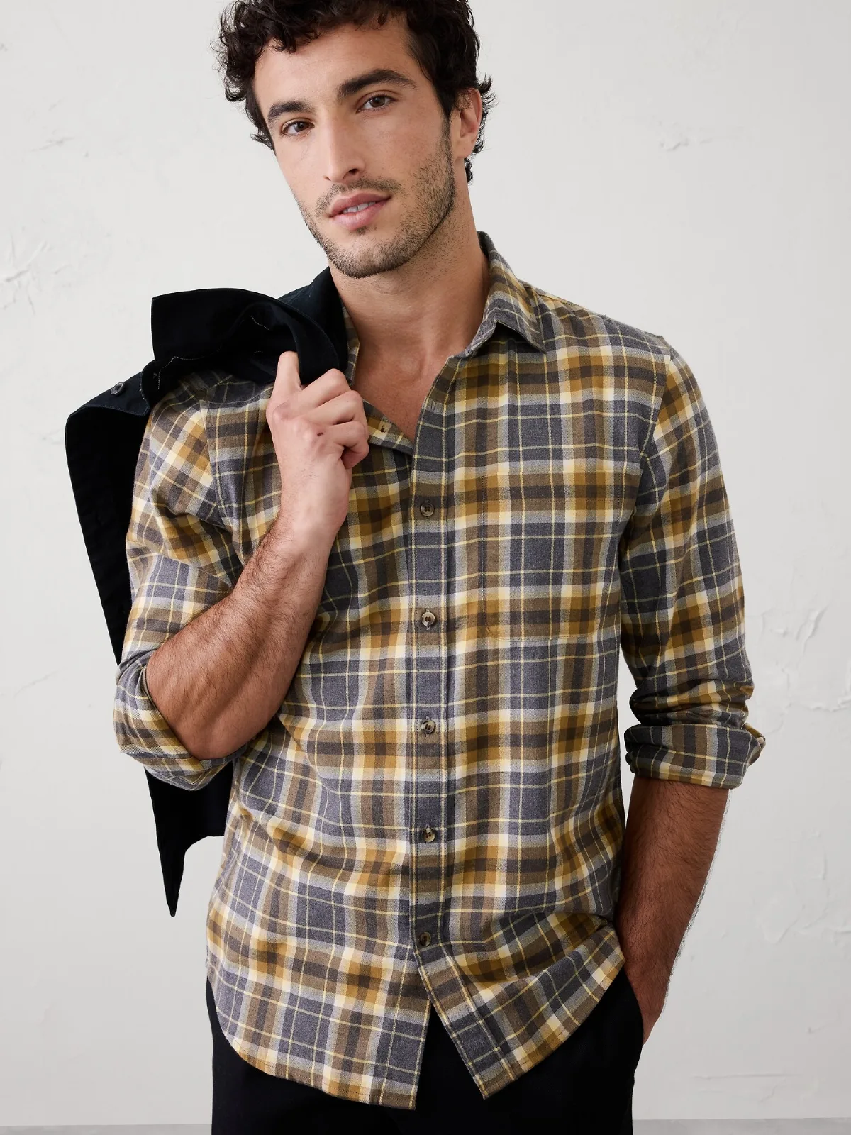 Slim-Fit Lightweight Flannel Shirt by Banana Republic