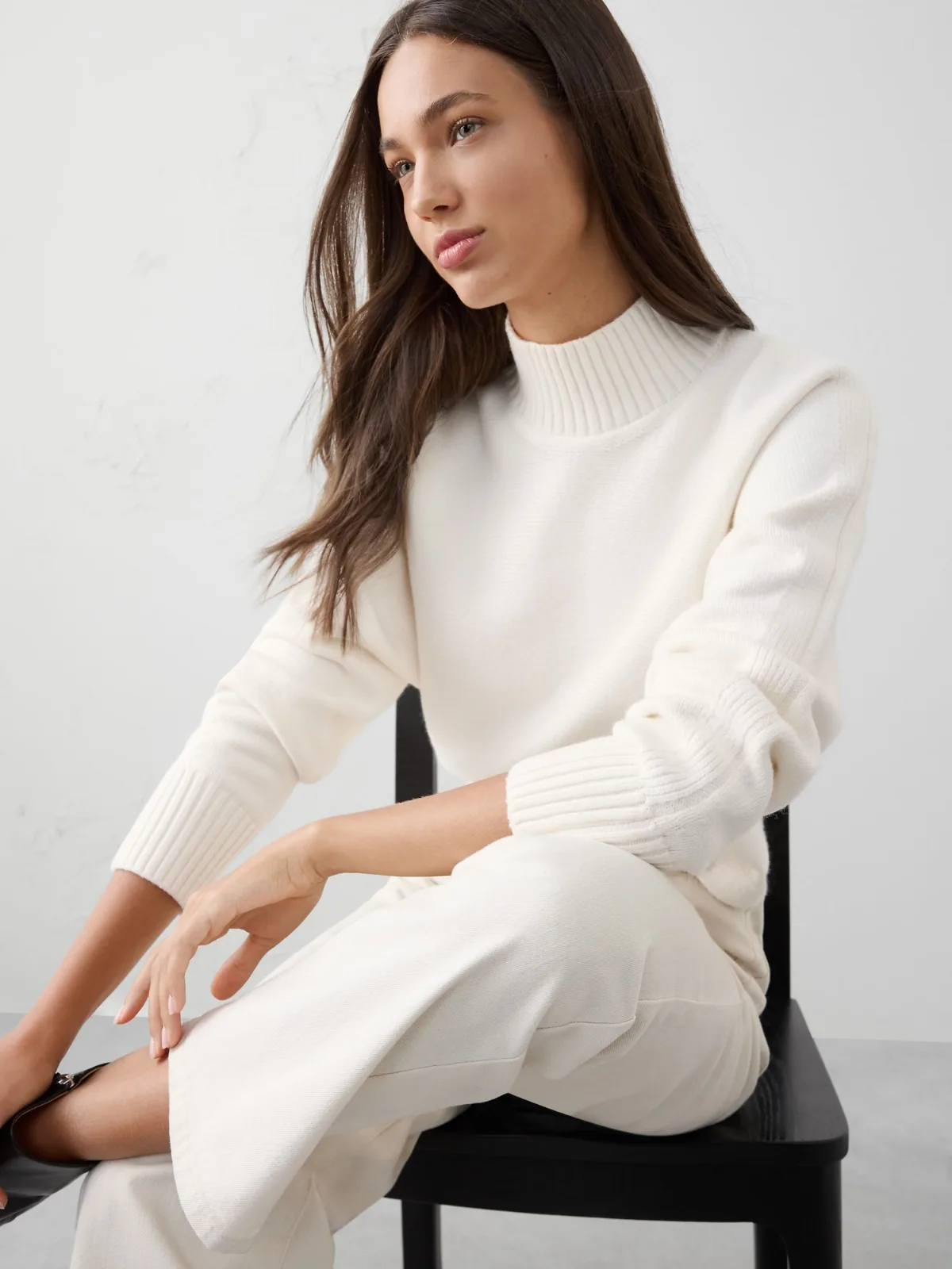 Oversized Turtleneck Cropped Sweater by Banana Republic