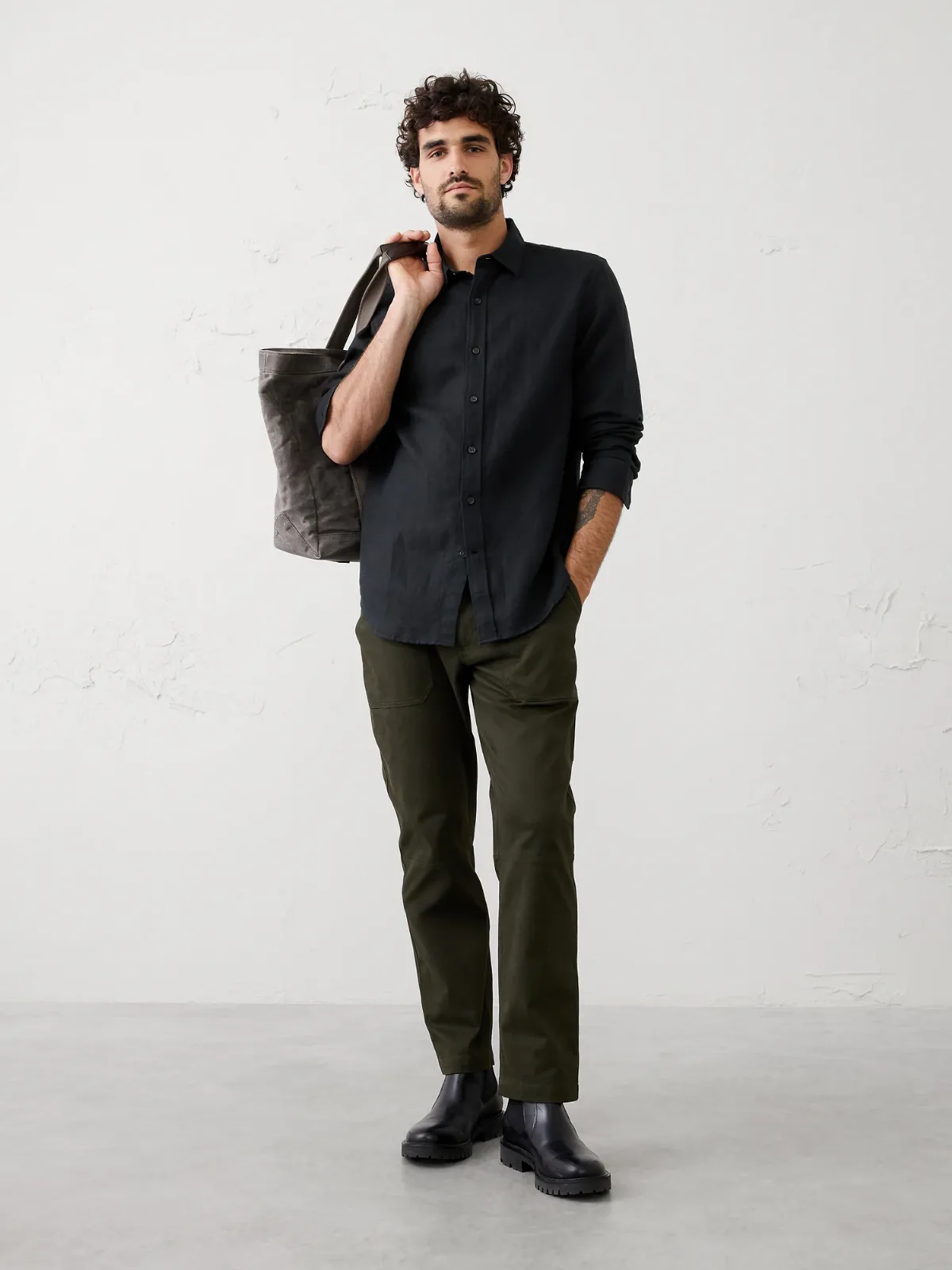 Slim-Fit Linen-Blend Shirt by Banana Republic
