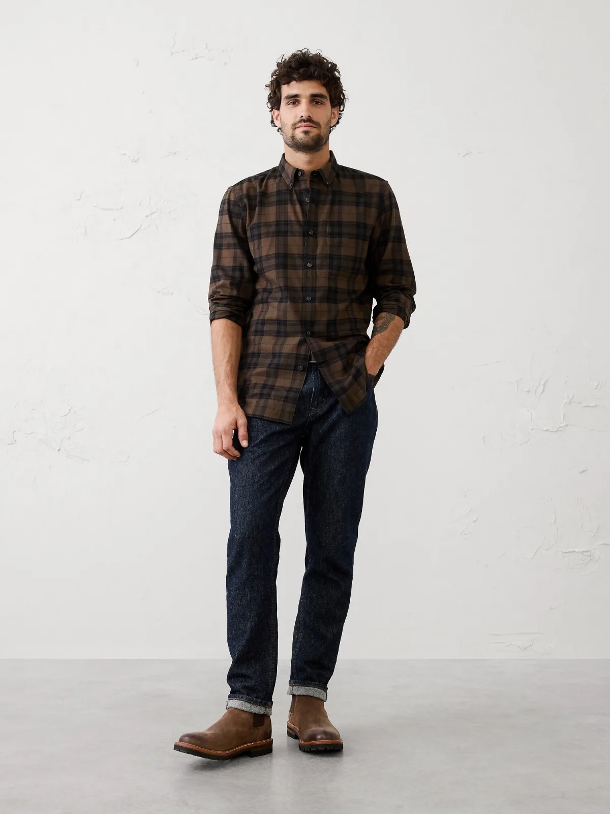 Slim-Fit Lightweight Flannel Shirt by Banana Republic
