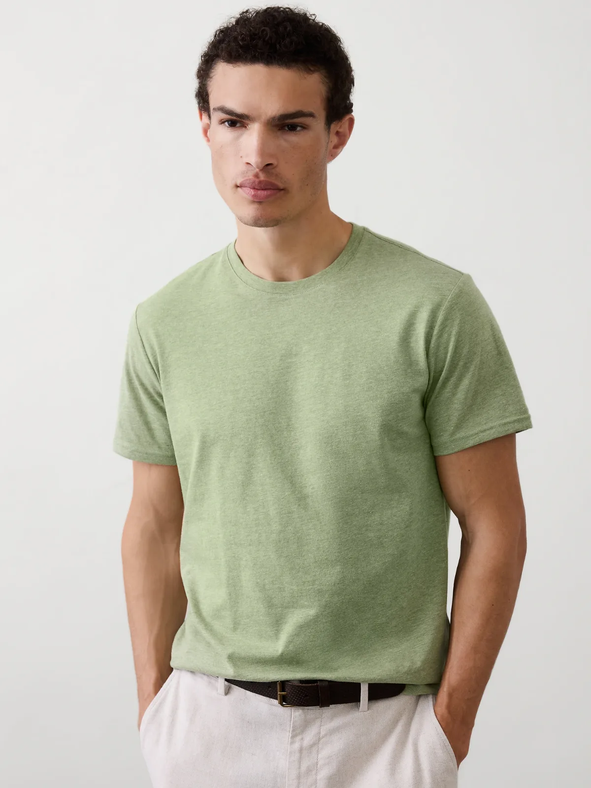 Standard-Fit Premium Wash Crew-Neck T-Shirt by Banana Republic