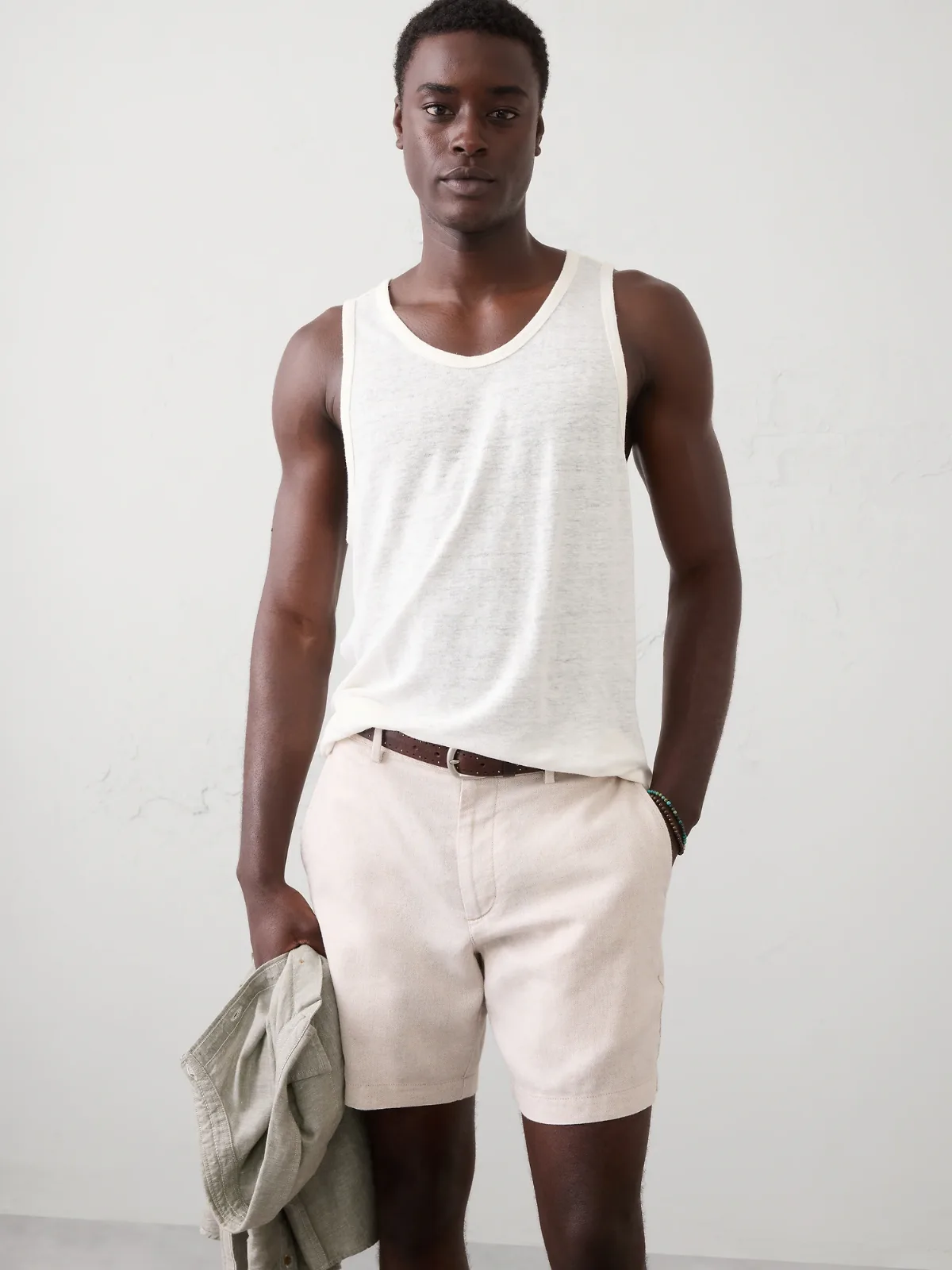 Linen-Blend Tank by Banana Republic