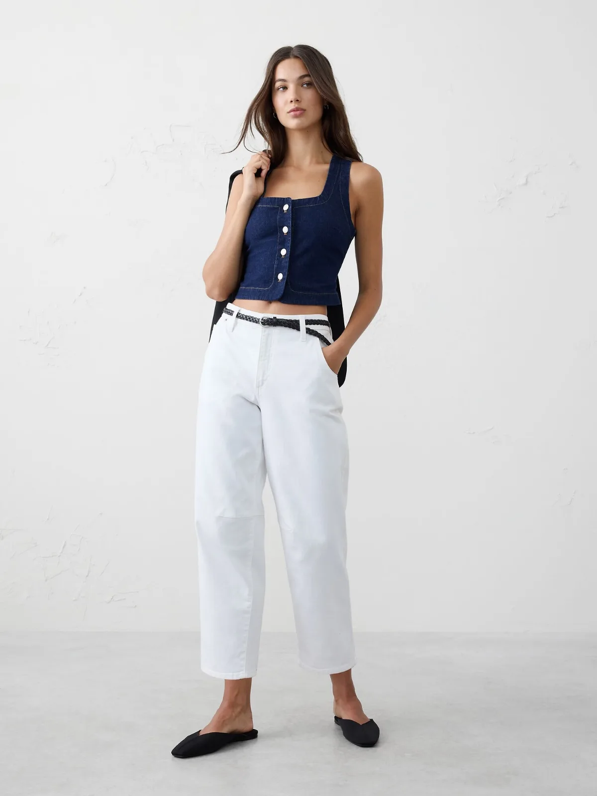 Denim Buttoned Top by Banana Republic