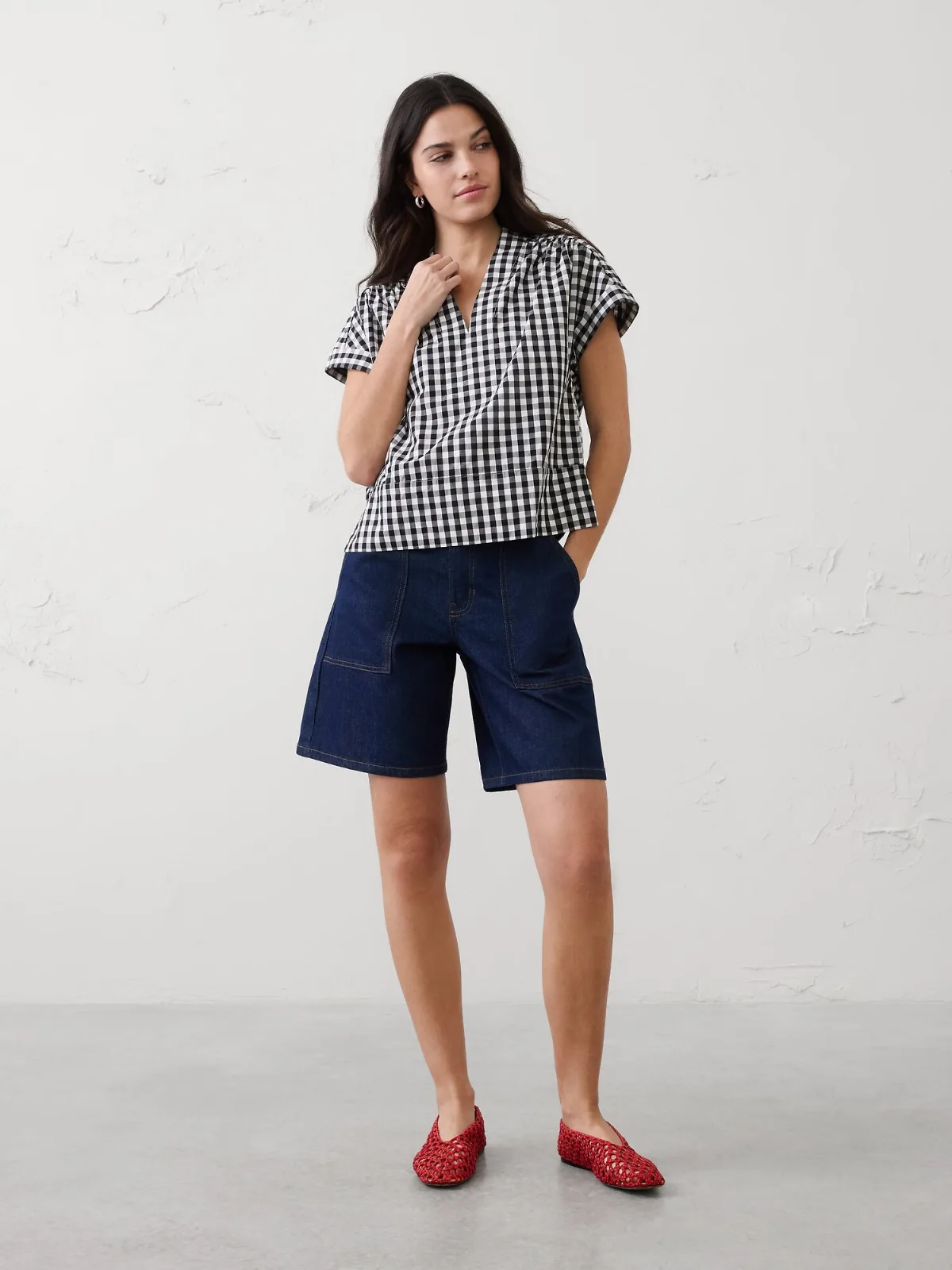 Split-Neck Top by Banana Republic