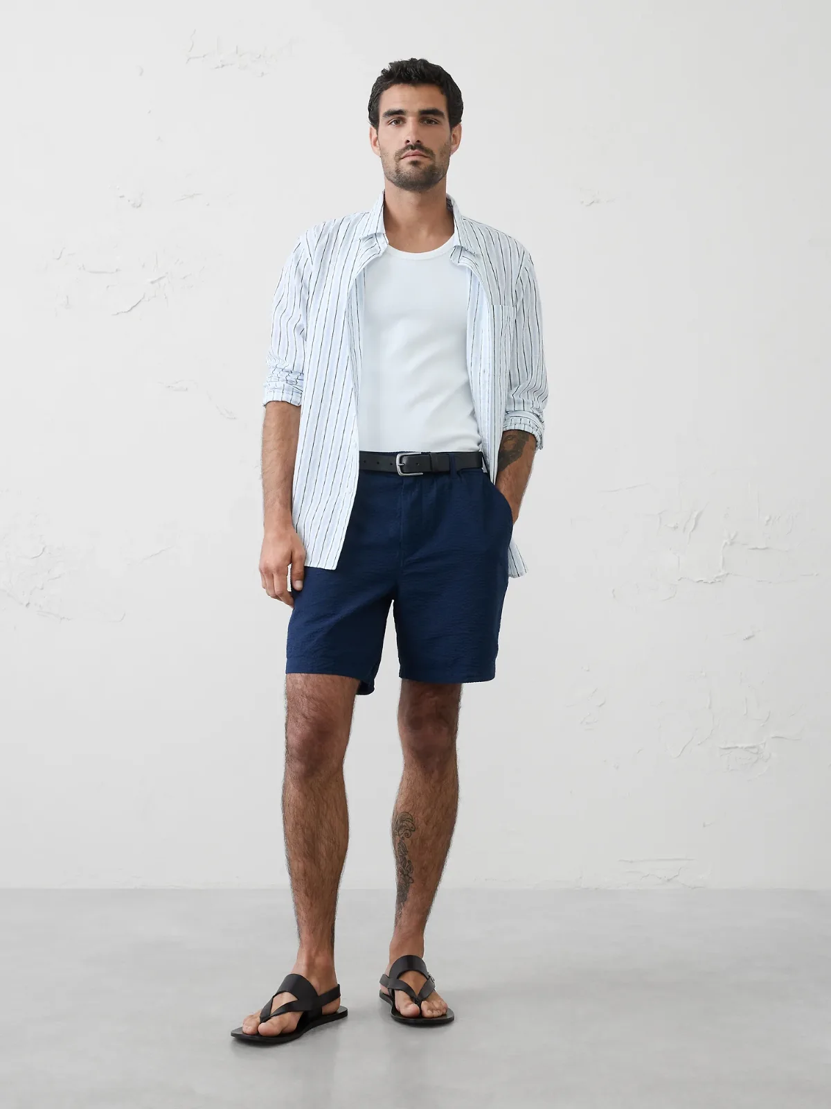 7 Seersucker Elastic-Waist Short by Banana Republic