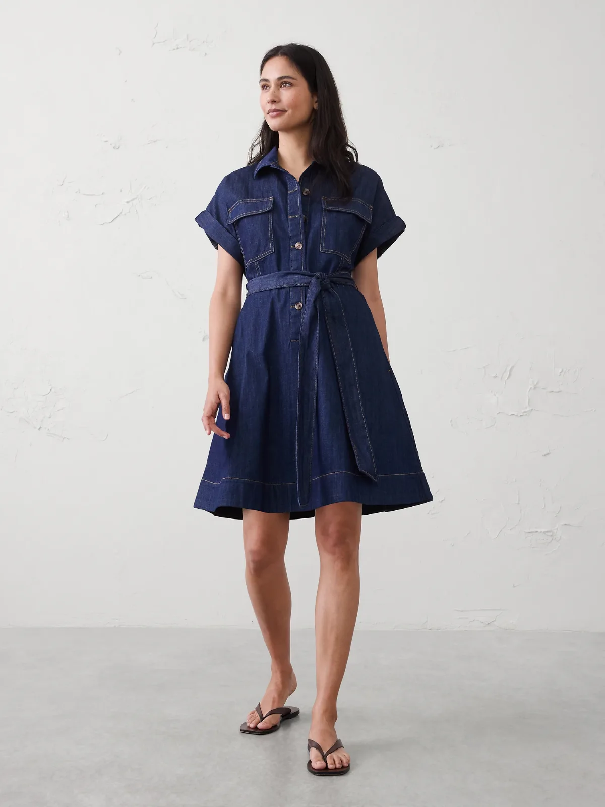Denim Utility Mini Dress by Banana Republic