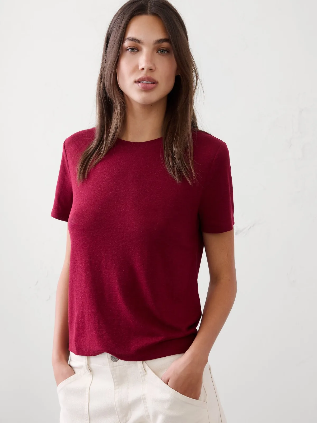 Linen-Blend T-Shirt by Banana Republic