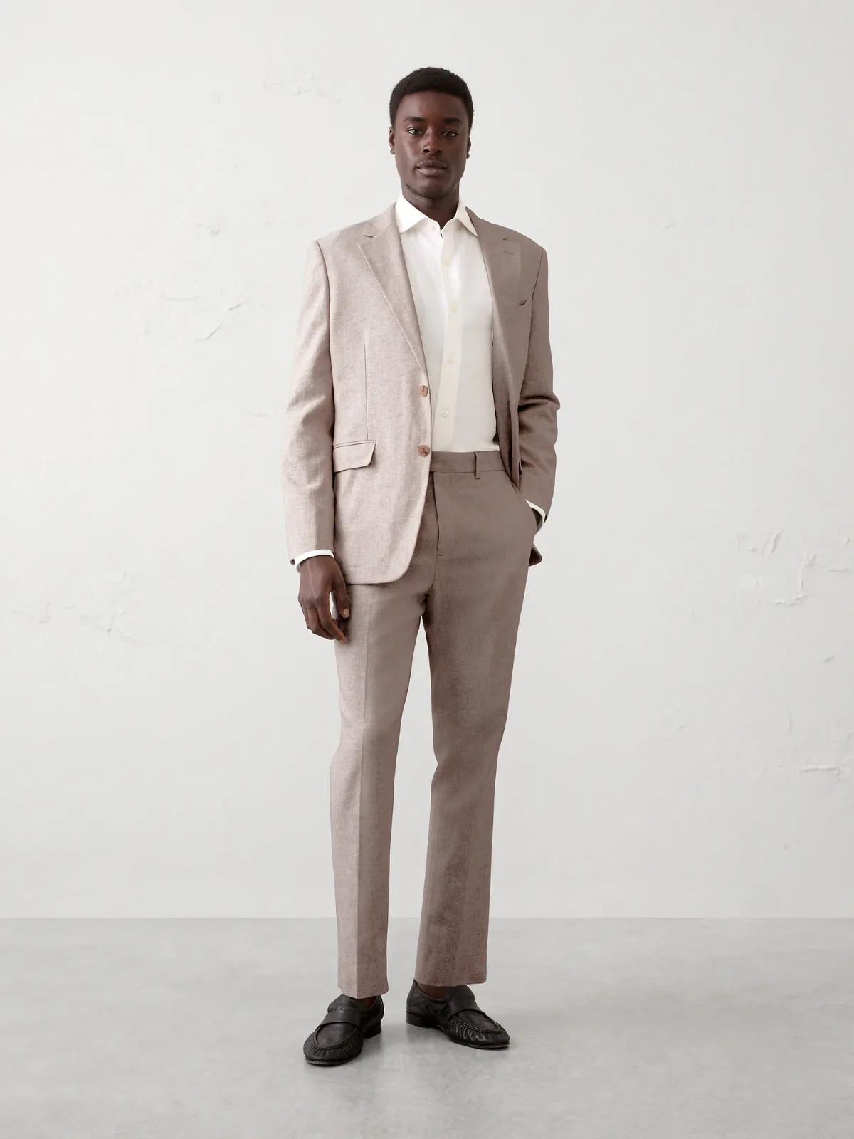 Linen-Blend Herringbone Suit Trouser by Banana Republic