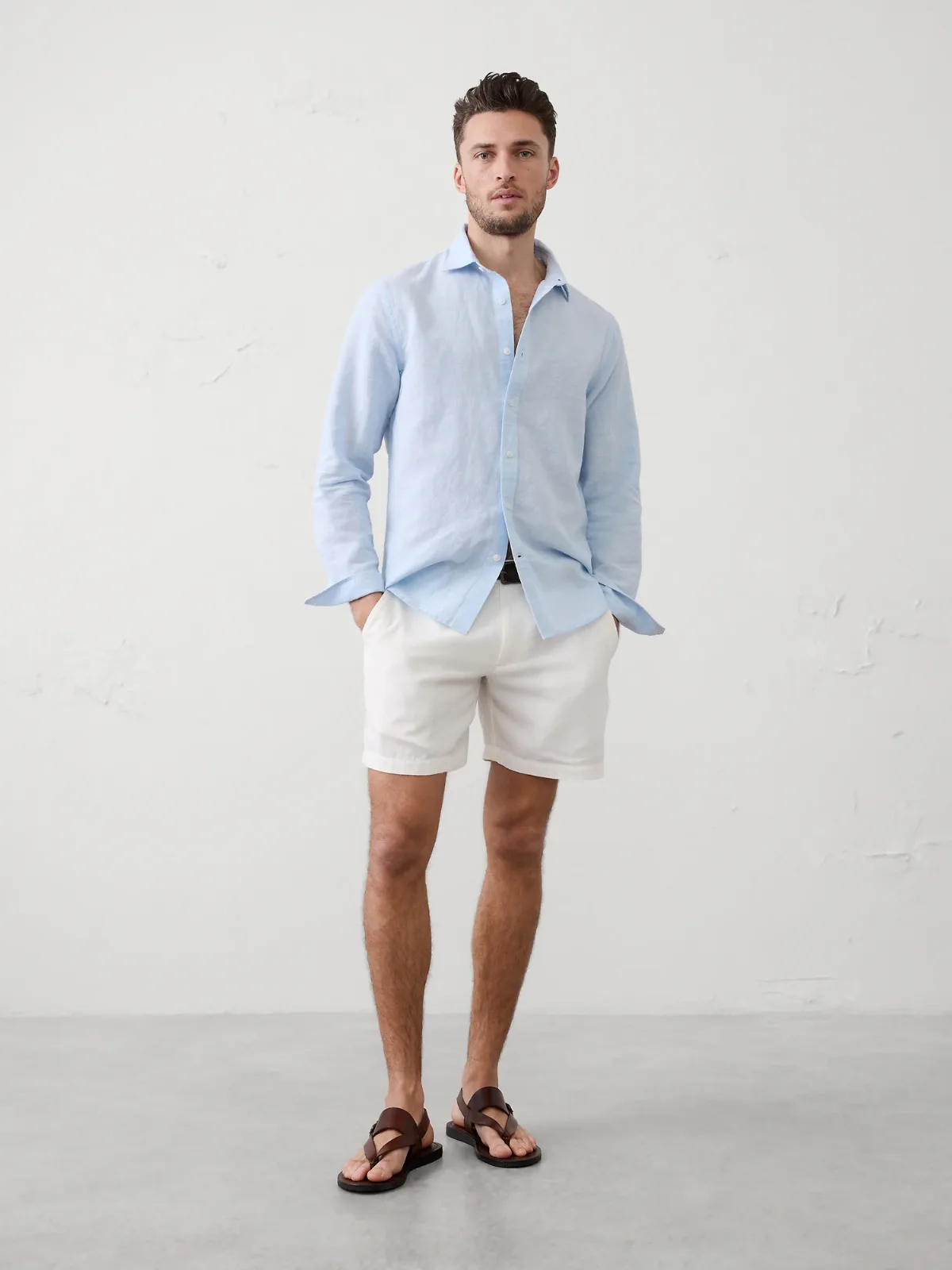 Slim-Fit Linen-Blend Shirt by Banana Republic