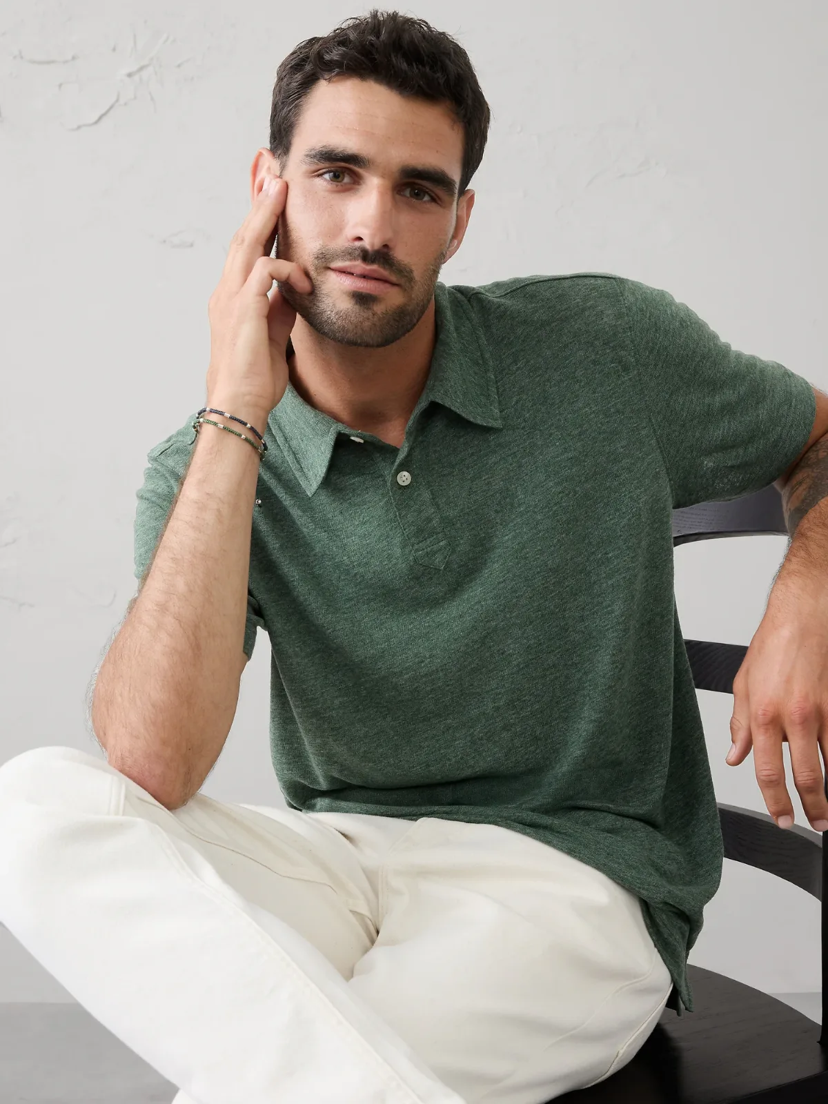Slim-Fit Linen-Blend Polo by Banana Republic