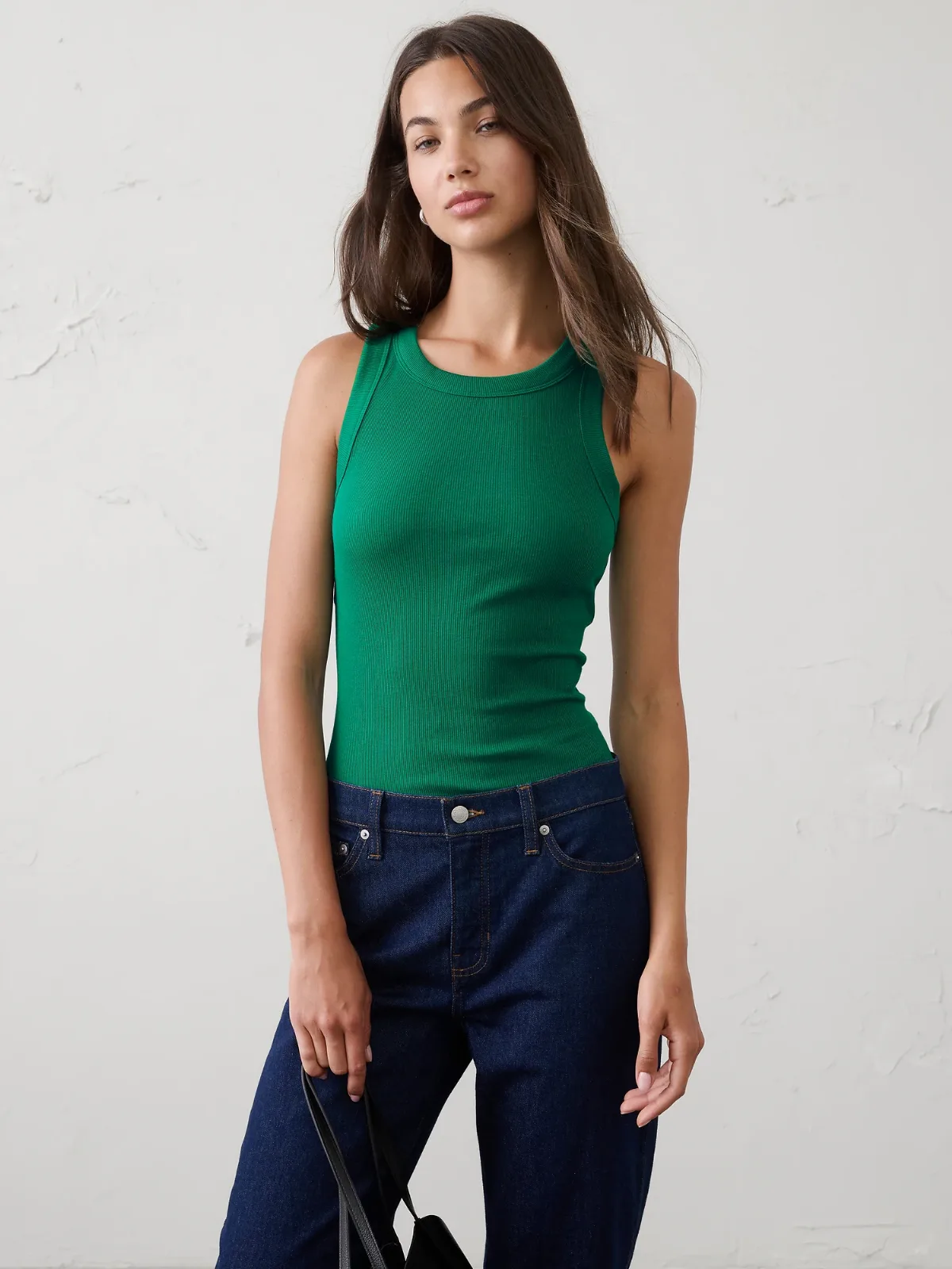 Ribbed Racer Tank by Banana Republic
