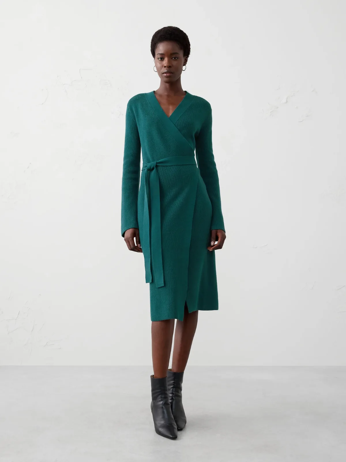 Wrap Knee-Length Sweater Dress by Banana Republic