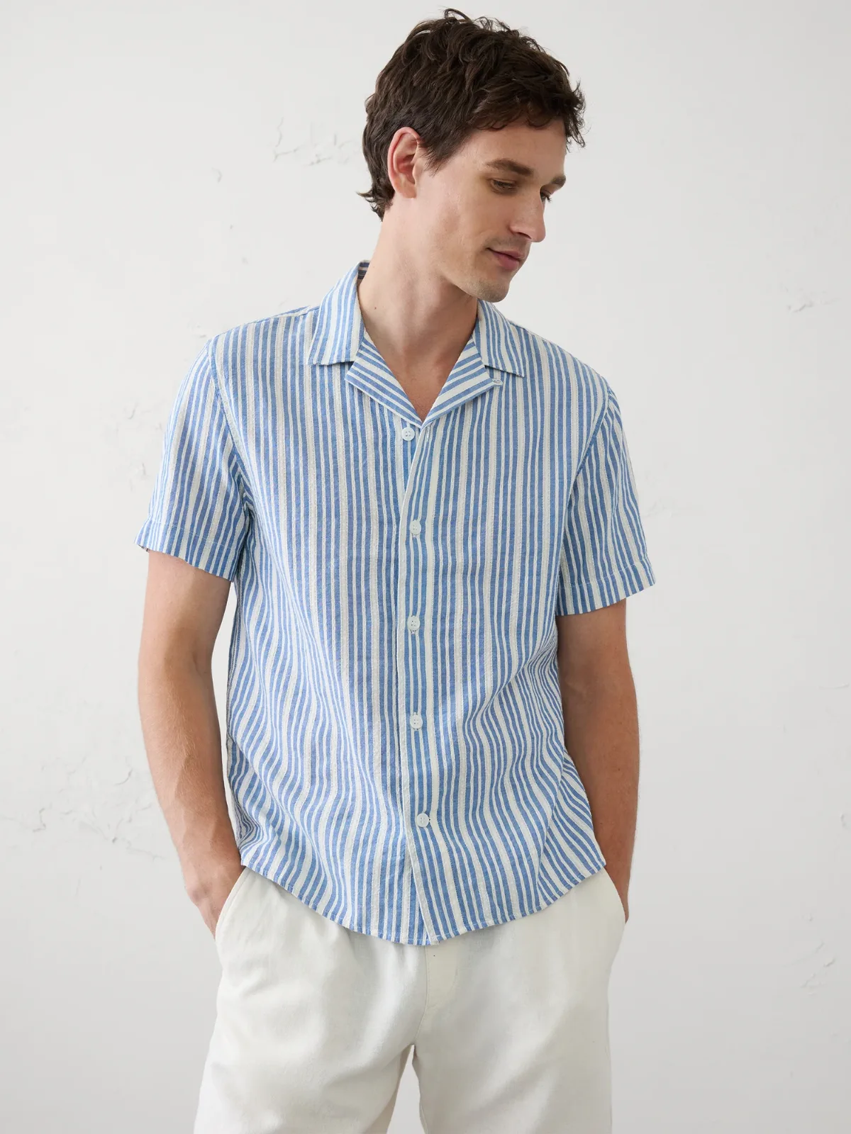 Standard-Fit Textured Resort Shirt