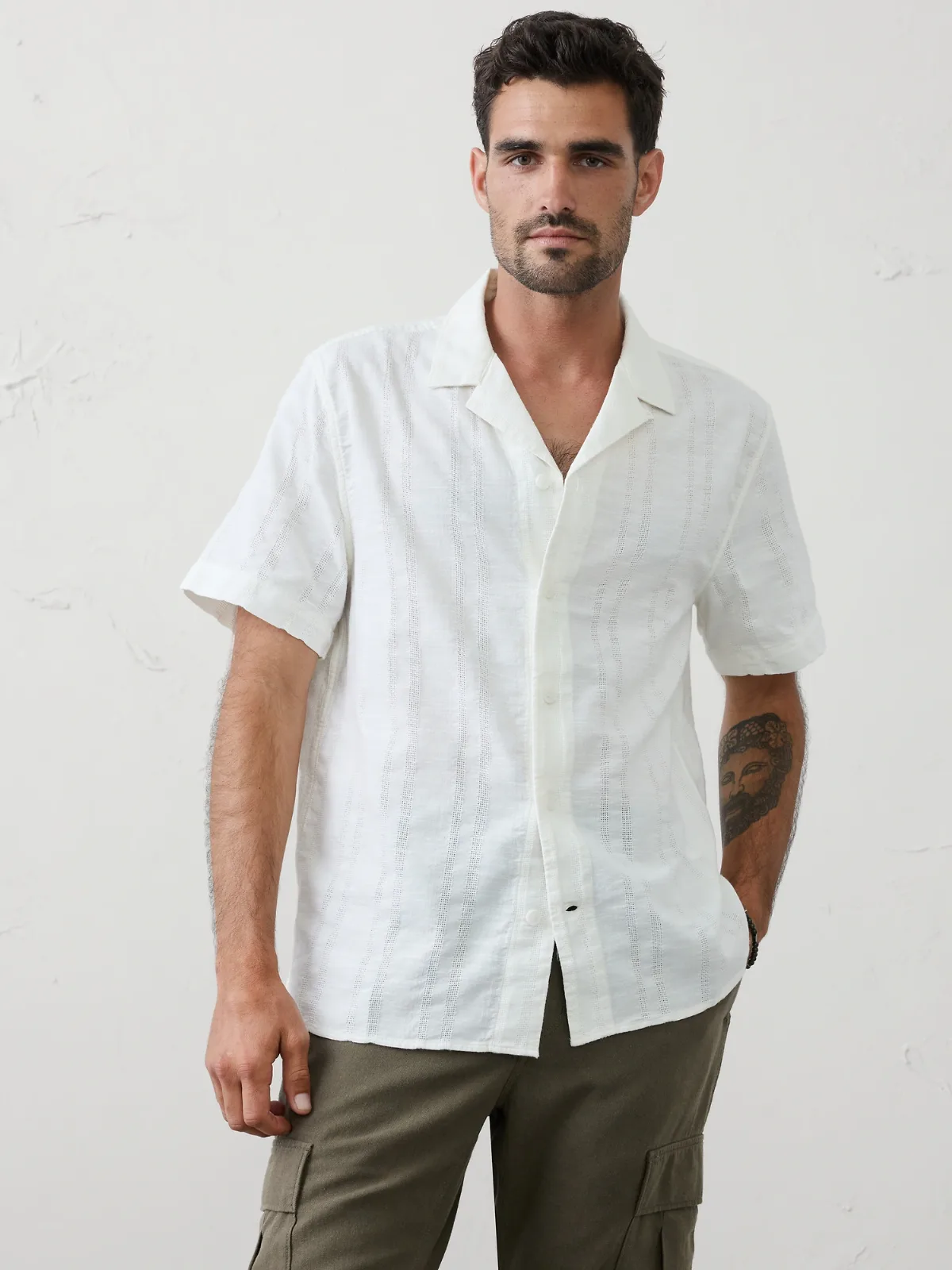 Standard-Fit Textured Resort Shirt by Banana Republic