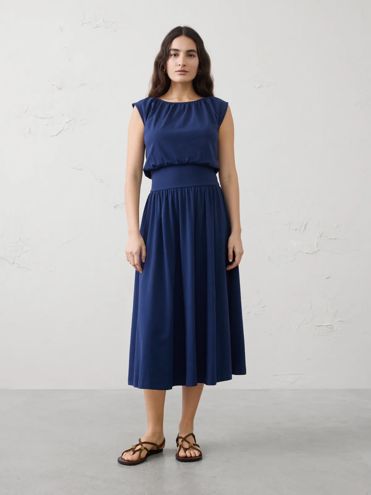 Knit Blouson Midi Dress by Banana Republic