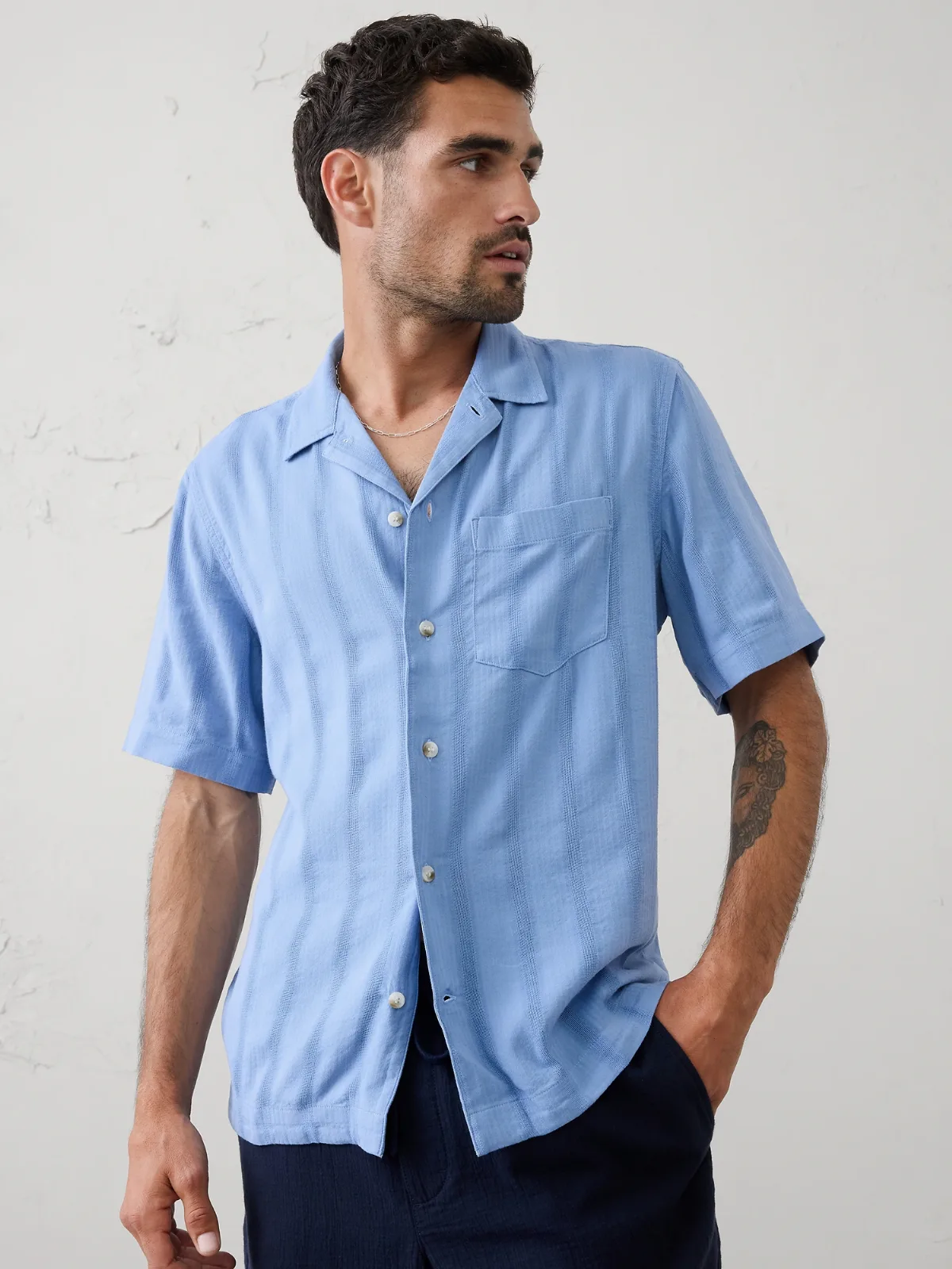 Standard-Fit Seersucker Resort Shirt