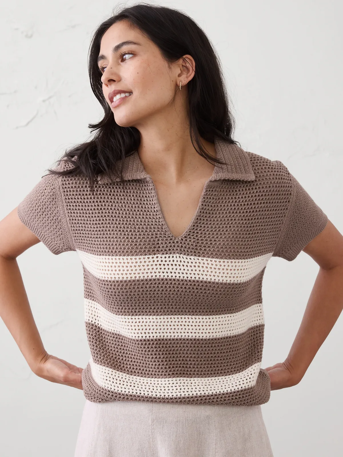 Cotton Textured Sweater Polo by Banana Republic