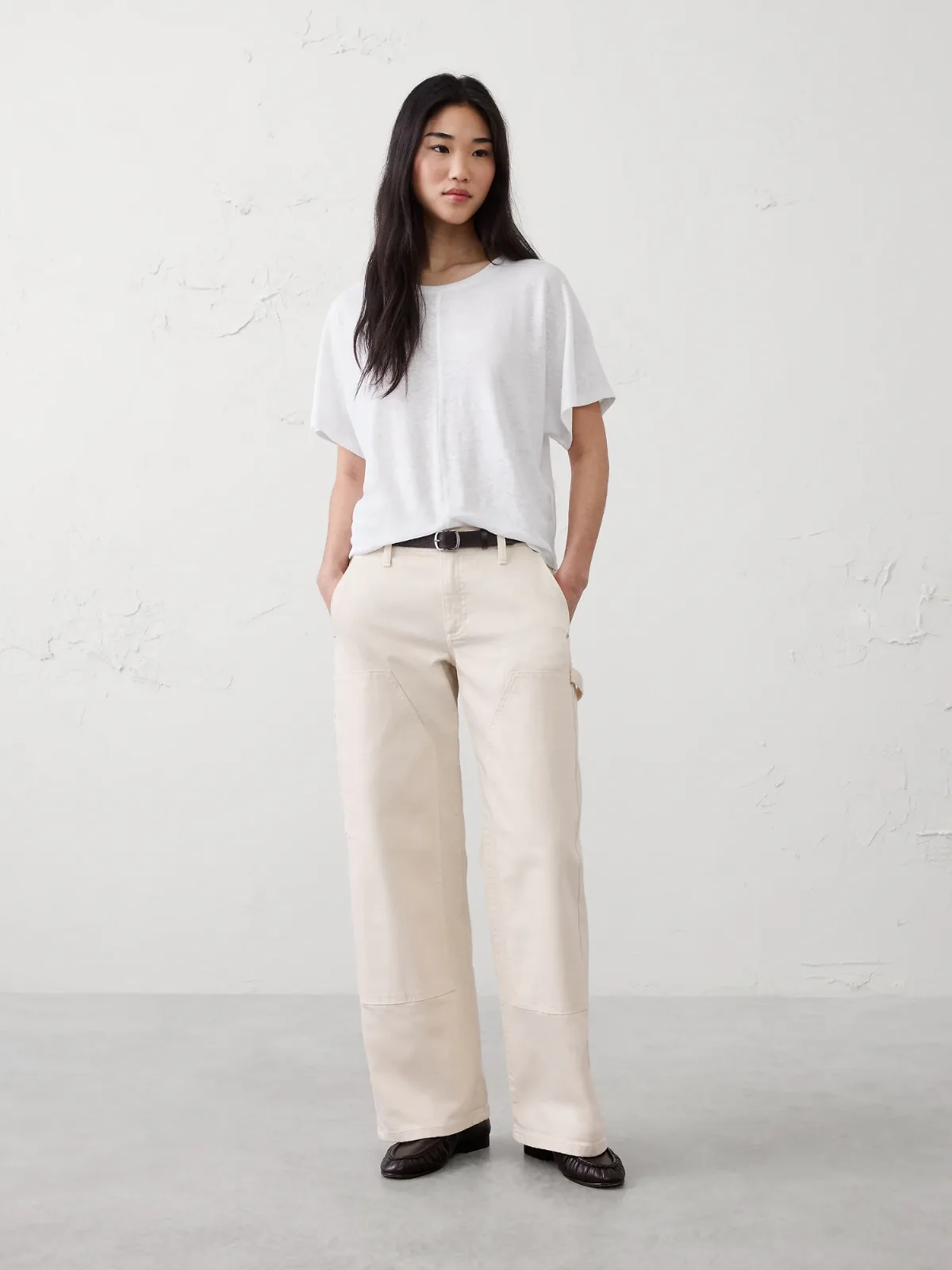 Linen-Blend Dolman-Sleeve T-Shirt by Banana Republic