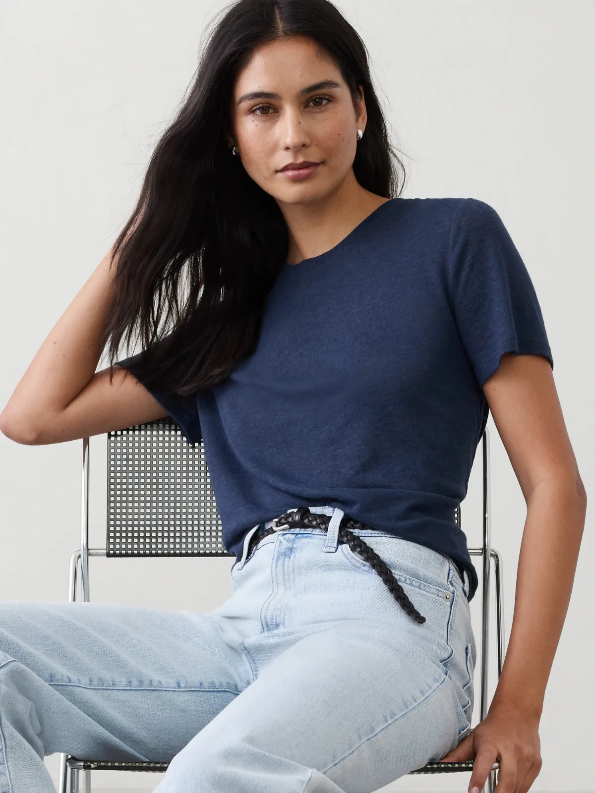 Linen-Blend T-Shirt by Banana Republic