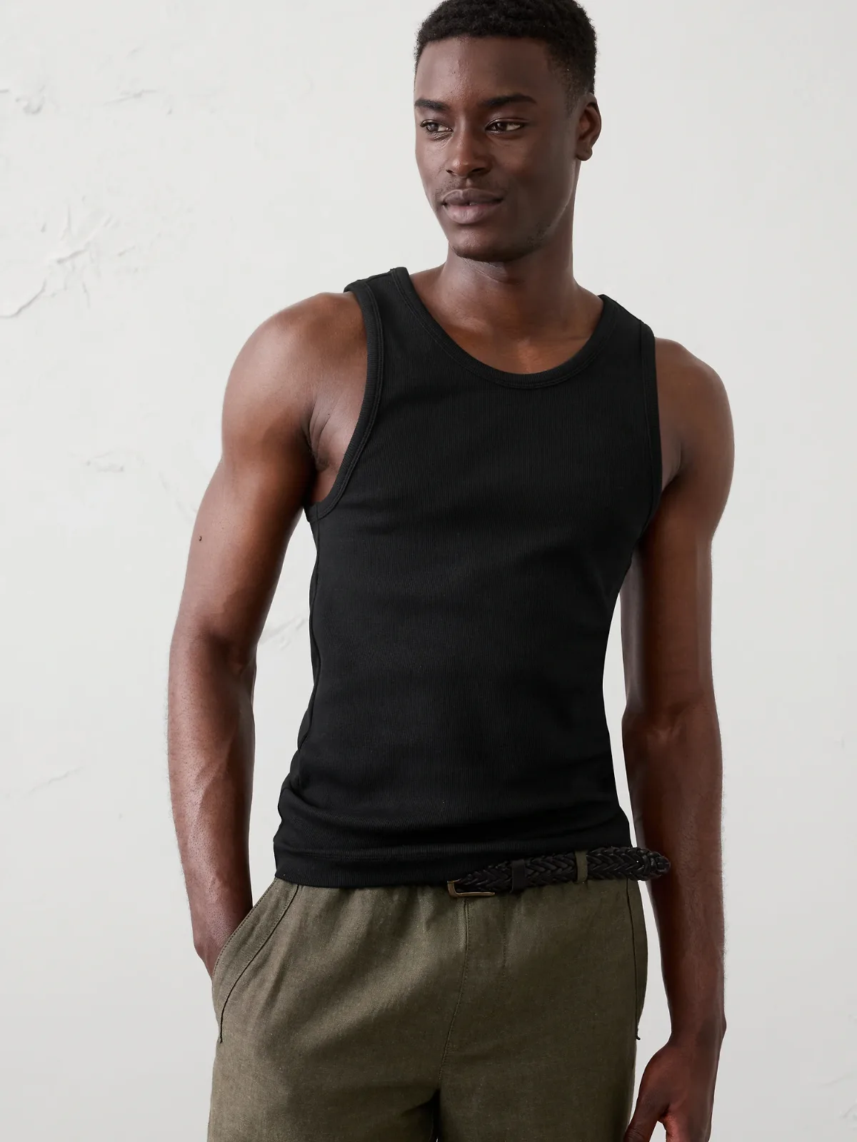 Fitted Mini Ribbed Tank by Banana Republic