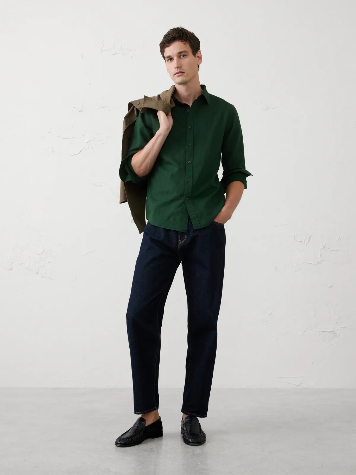 Slim-Fit Linen-Blend Shirt by Banana Republic