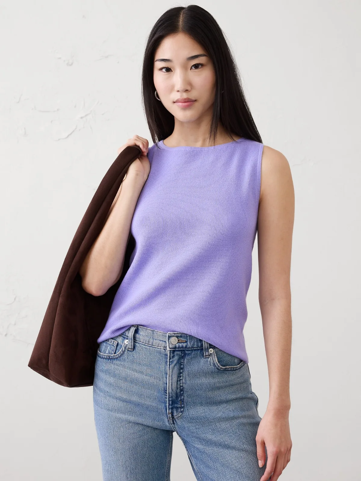 Cotton Boatneck Sweater Tank by Banana Republic
