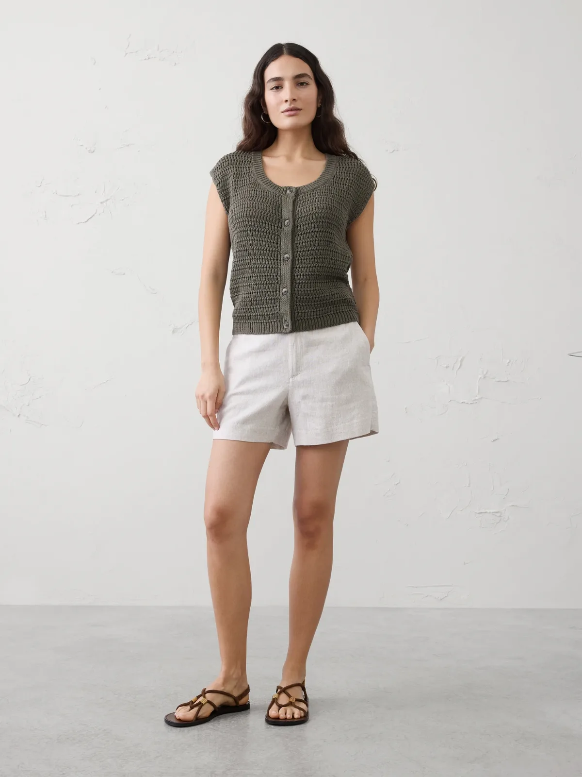 Relaxed Textured Sweater Vest by Banana Republic