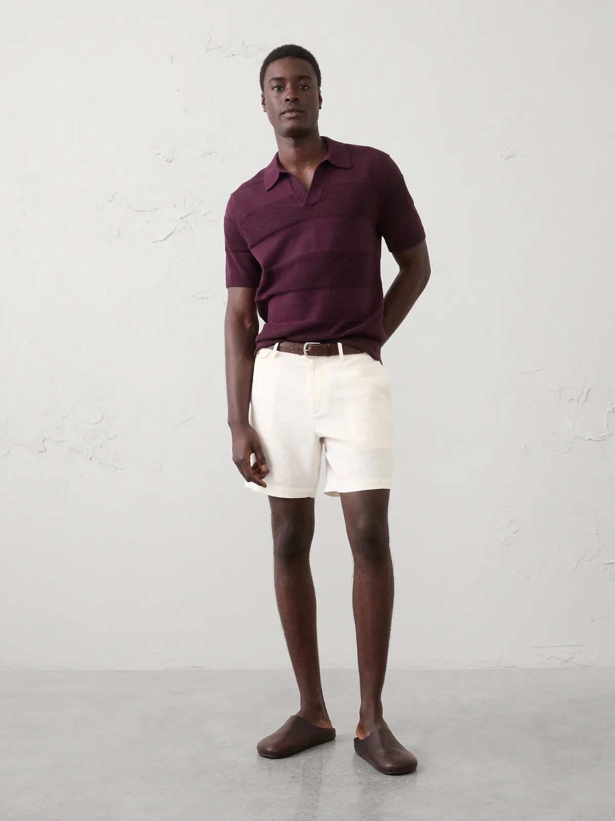 Mesh Striped Sweater Polo by Banana Republic