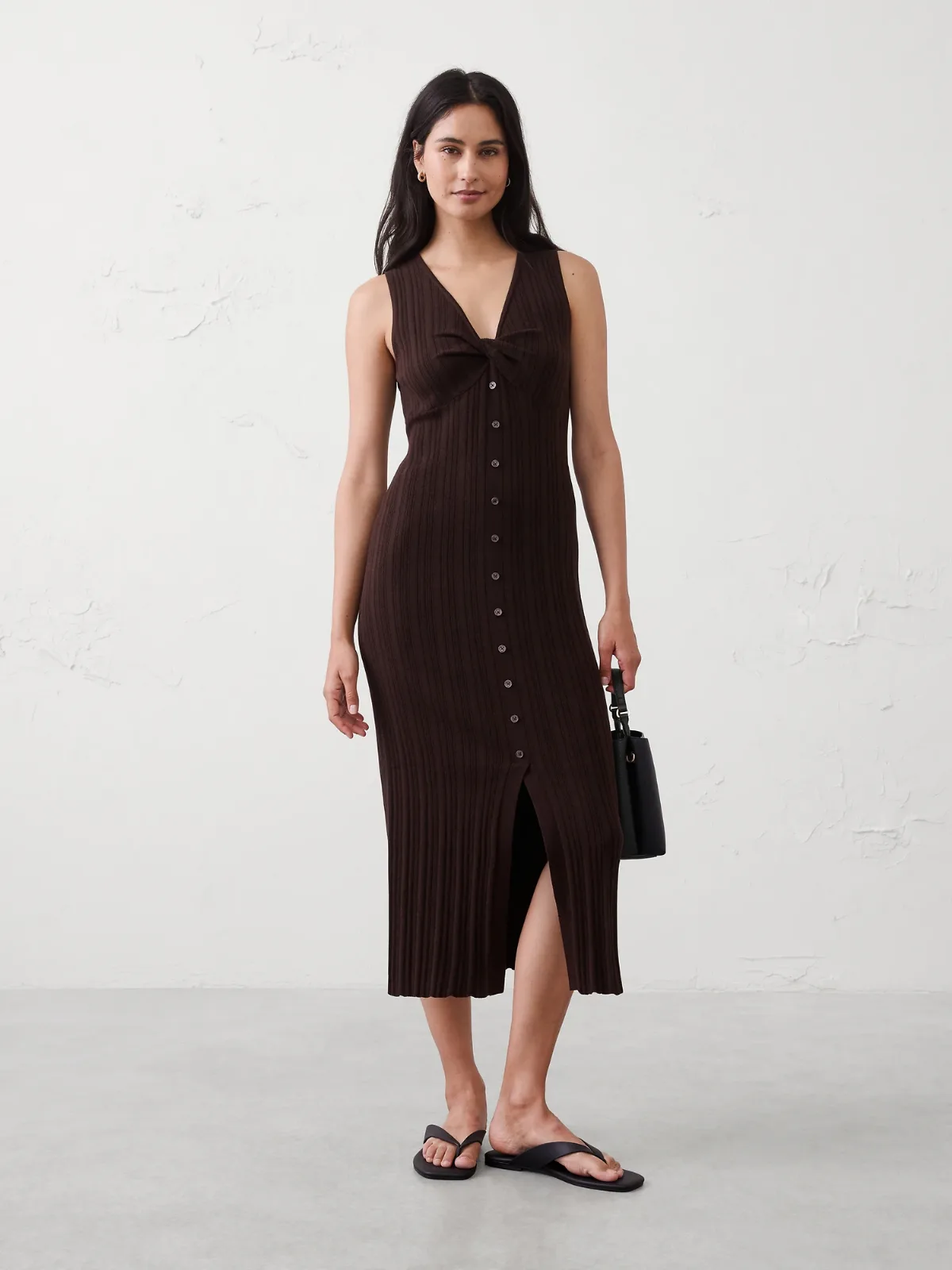 Button-Through Midi Dress