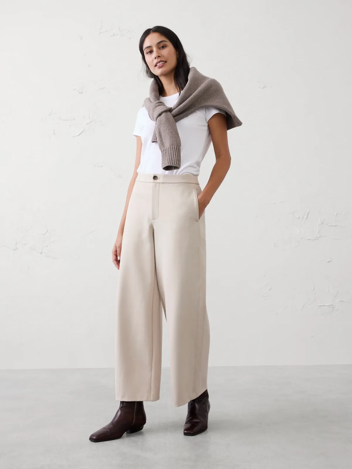 Wide-Leg High-Rise Ponte Pant by Banana Republic
