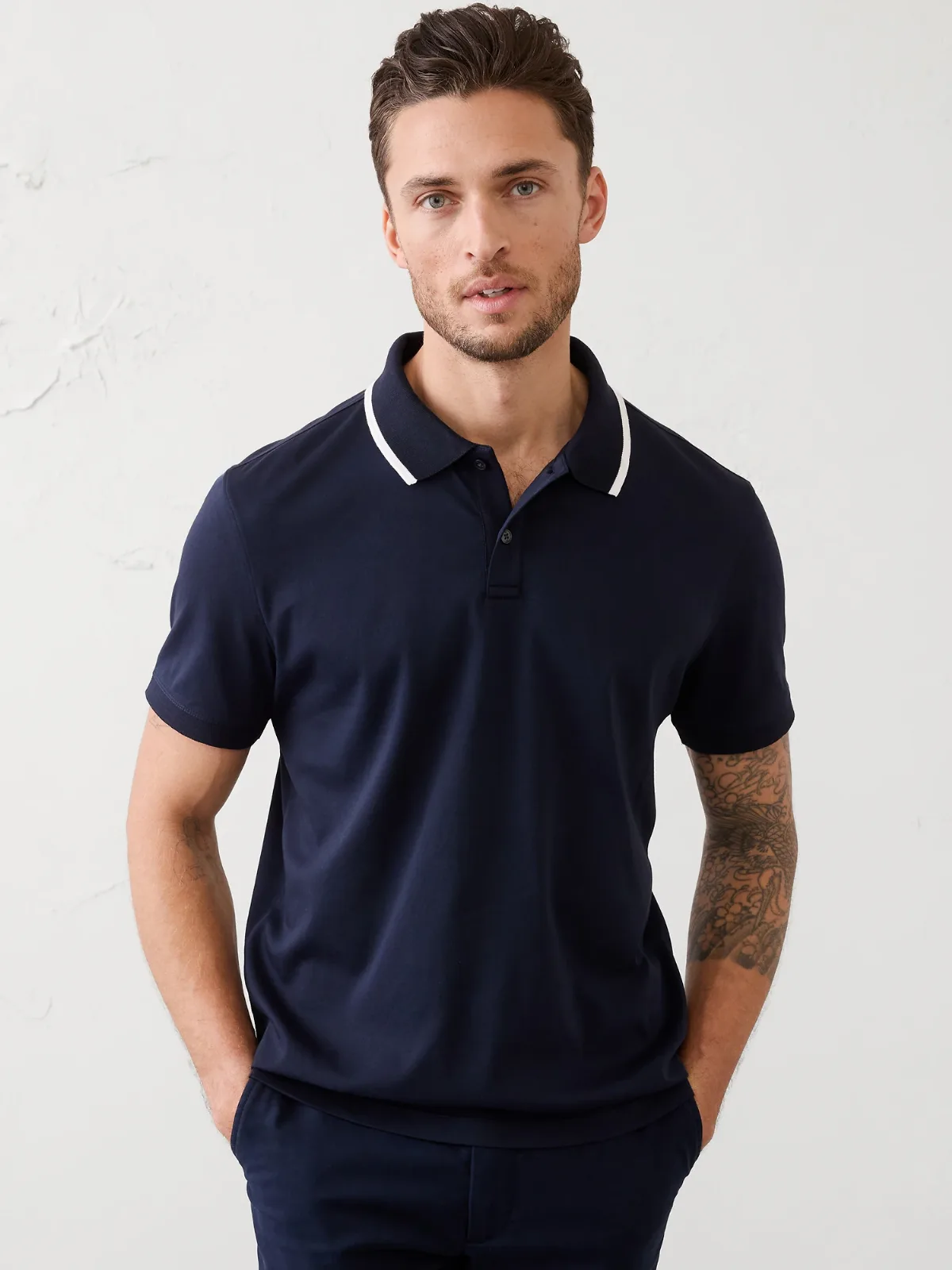 Standard-Fit Luxe Touch Tipped Polo by Banana Republic