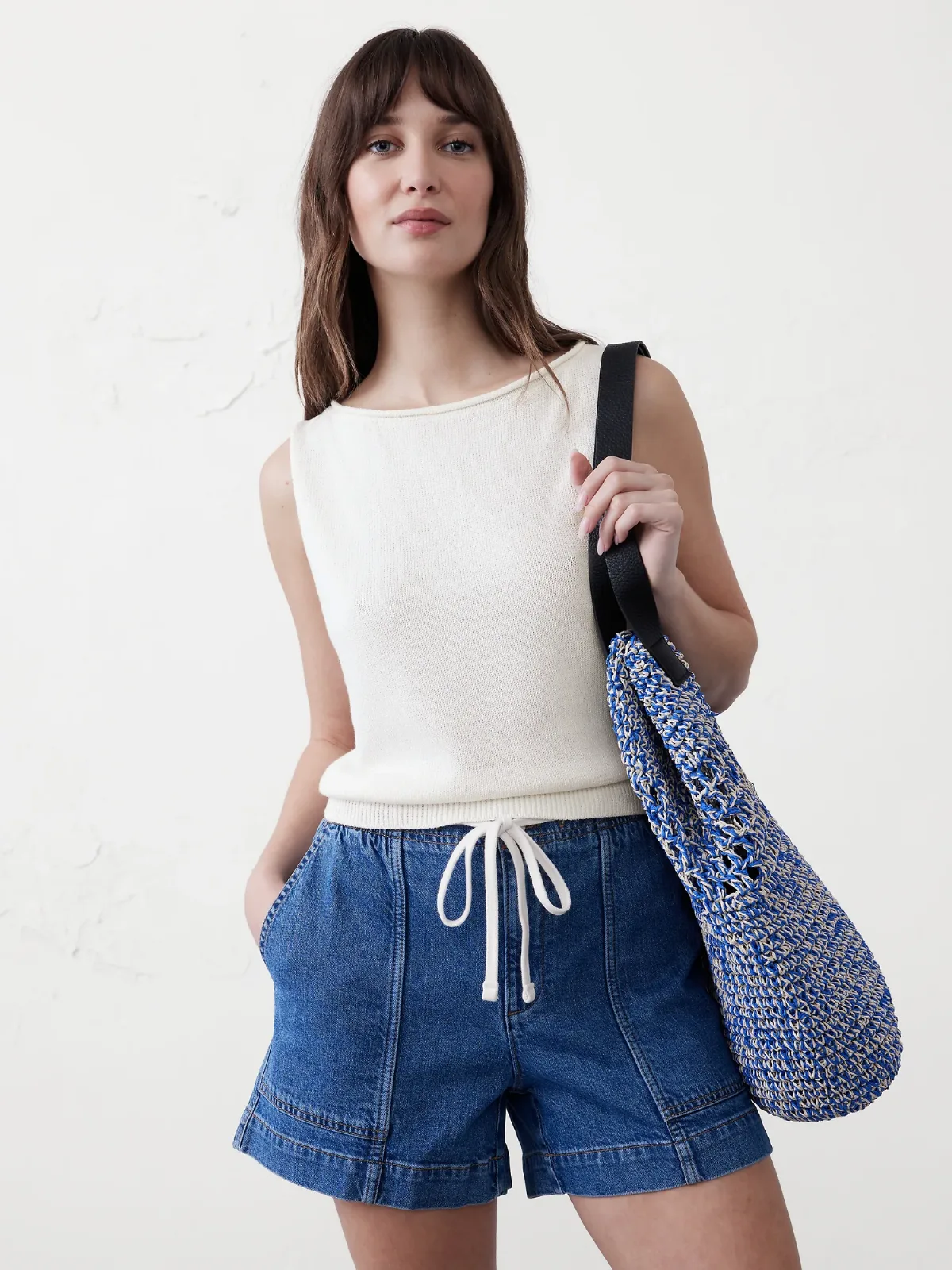 Cropped Boatneck Sweater Shell by Banana Republic