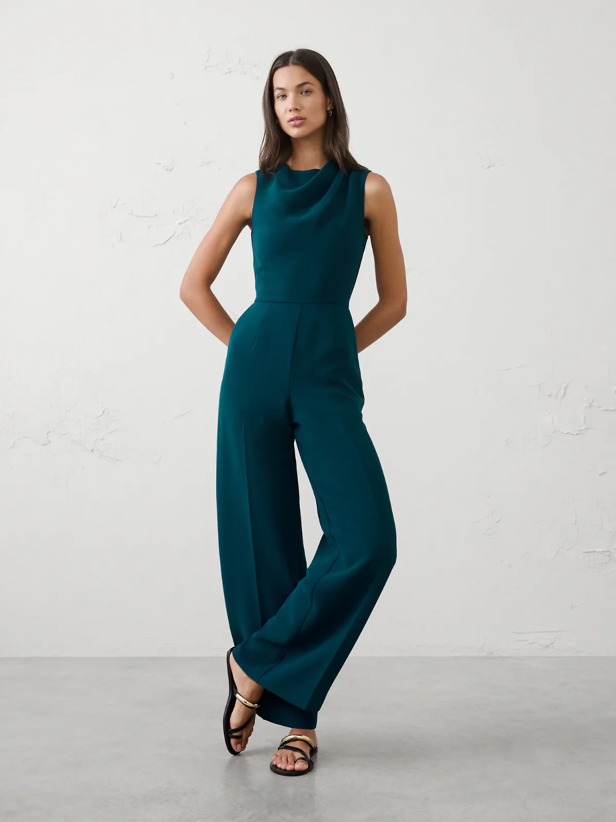 Cowl-Neck Jumpsuit by Banana Republic