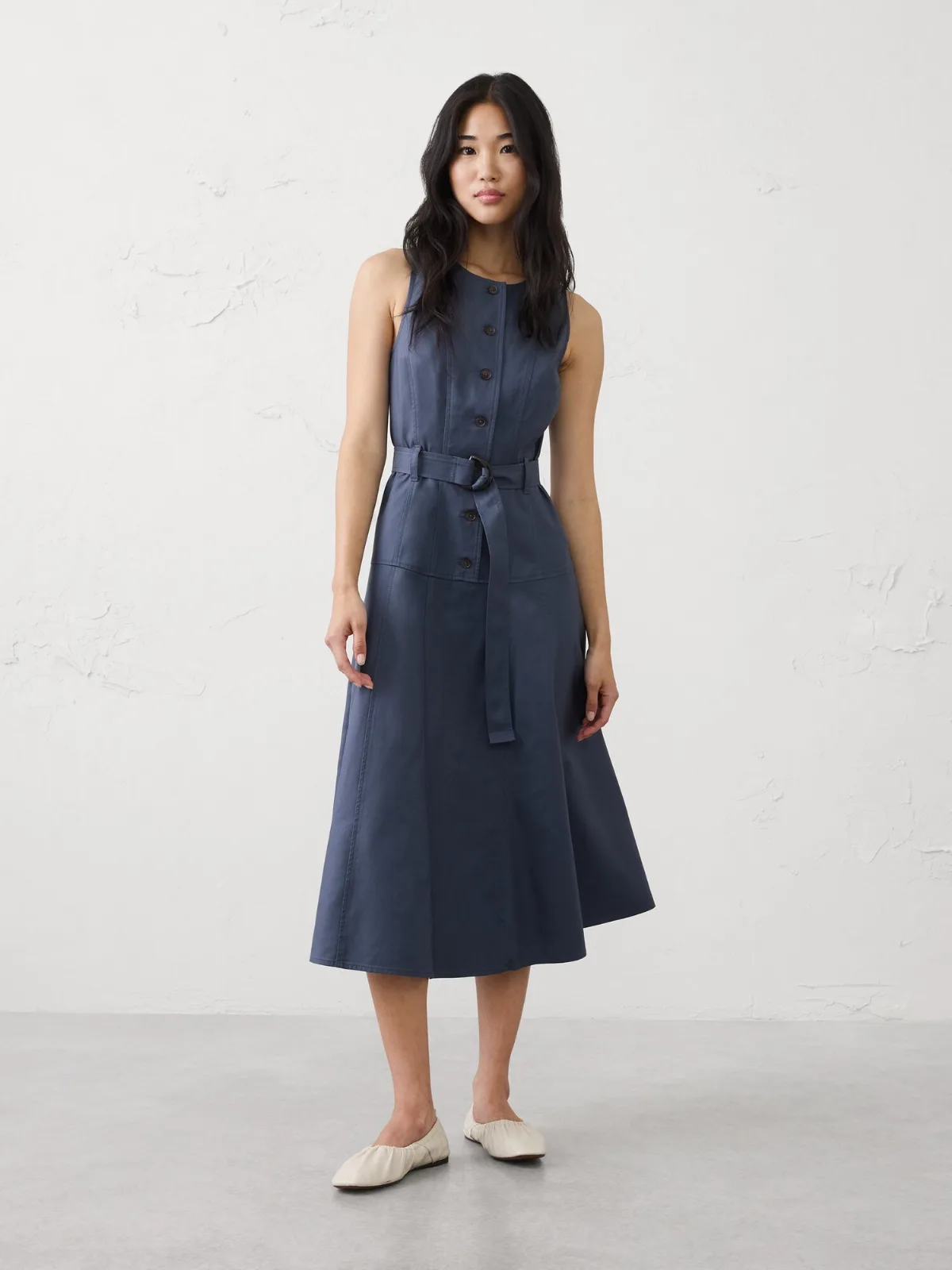 Painters Twill Midi Dress by Banana Republic