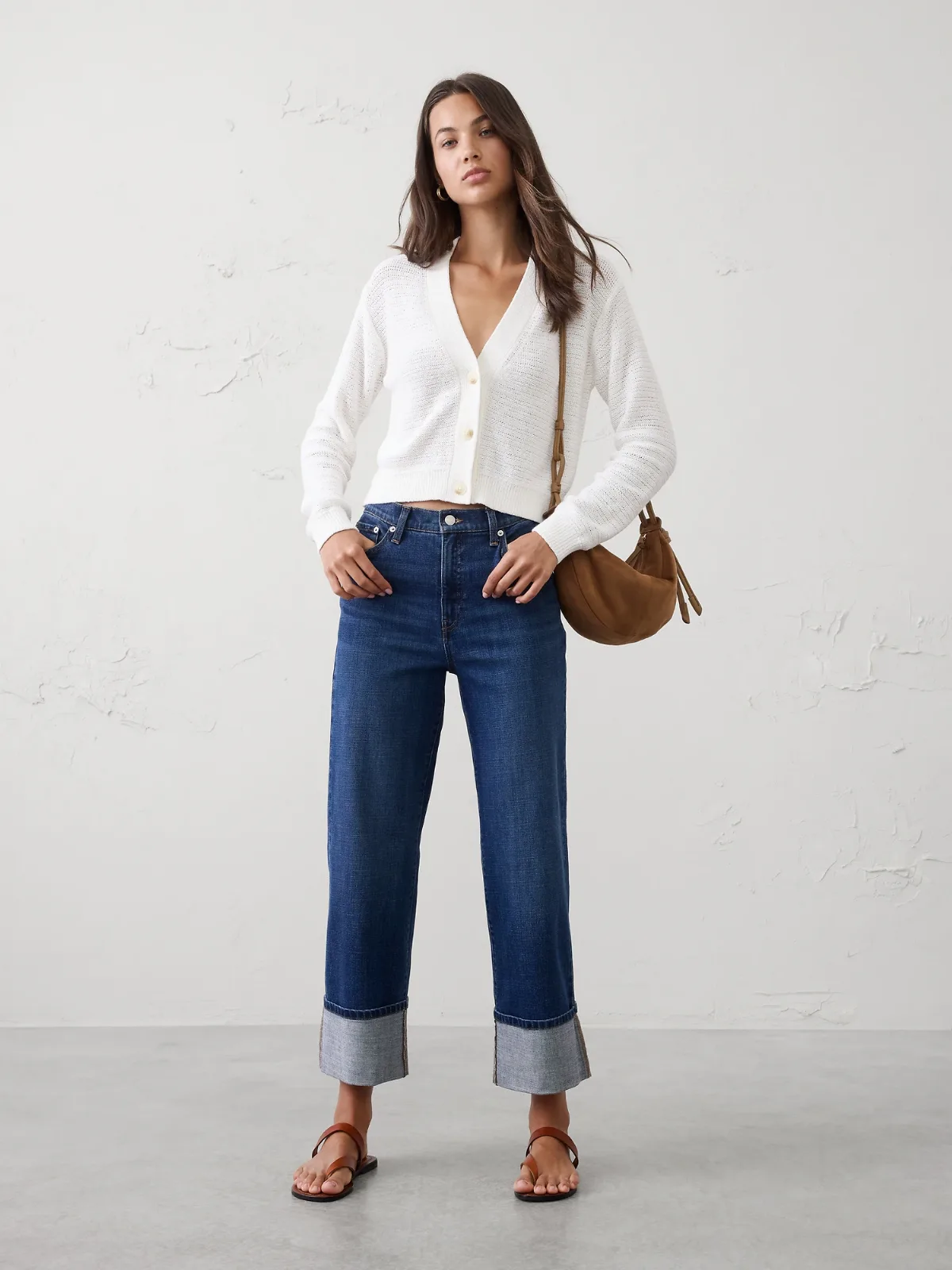 Cotton Tape Cropped Cardigan