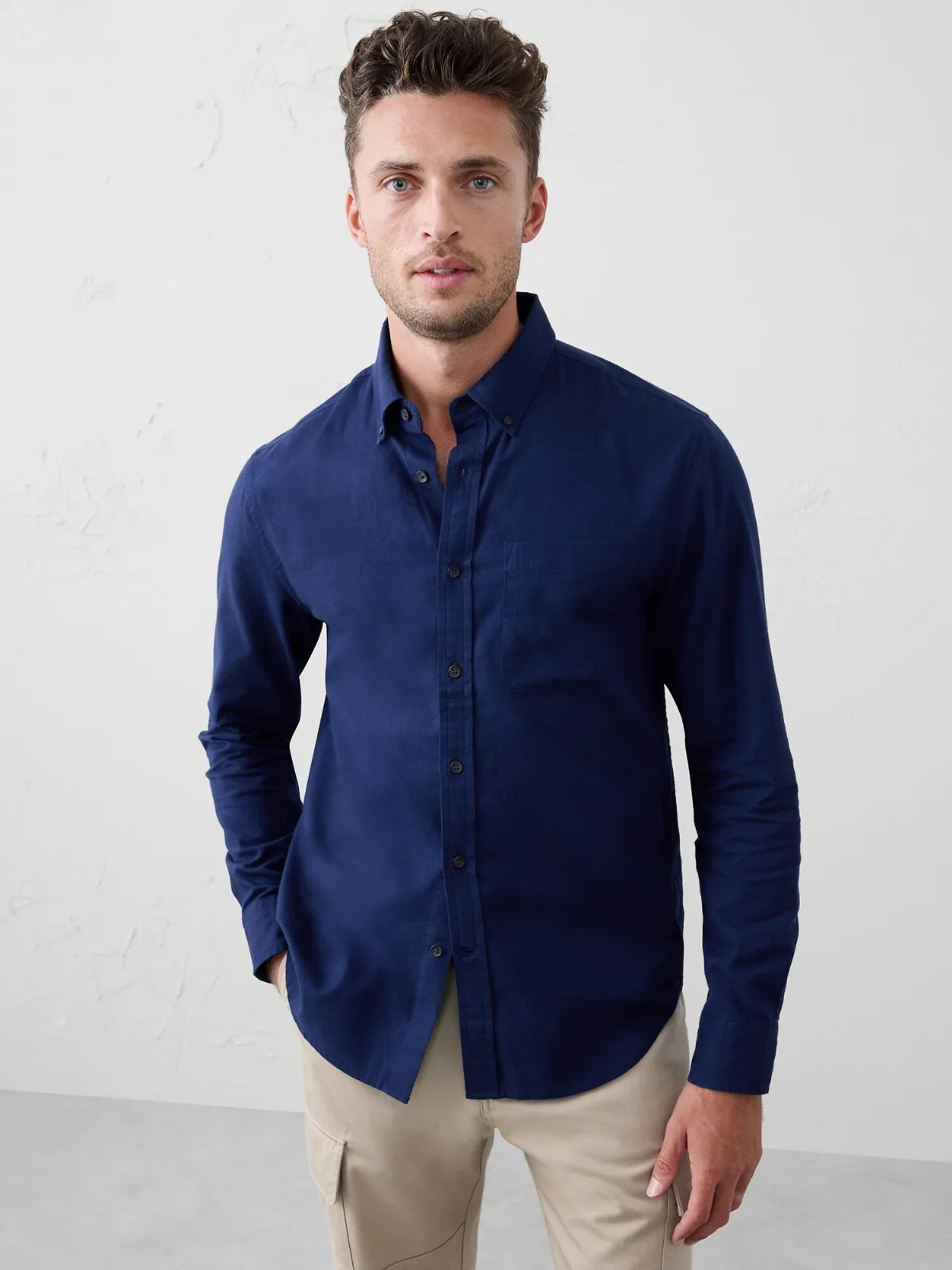 Slim-Fit Lightweight Flannel Shirt by Banana Republic