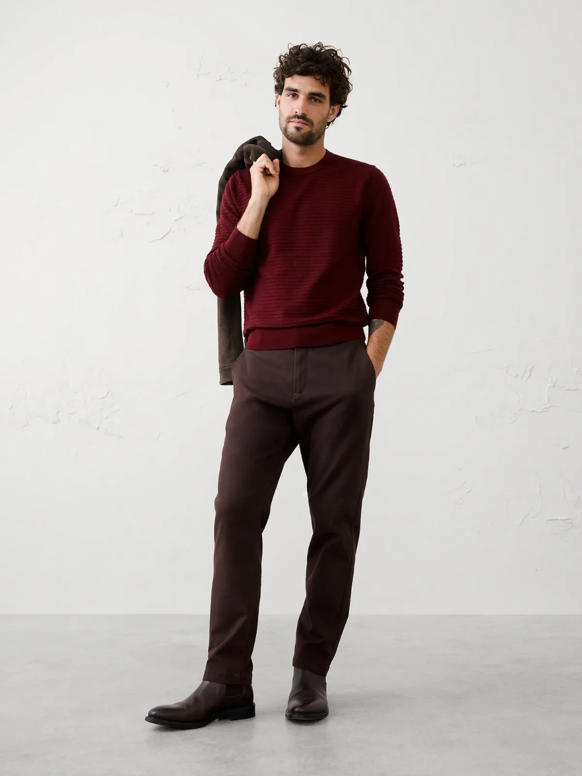 Merino Wool Textured Sweater by Banana Republic