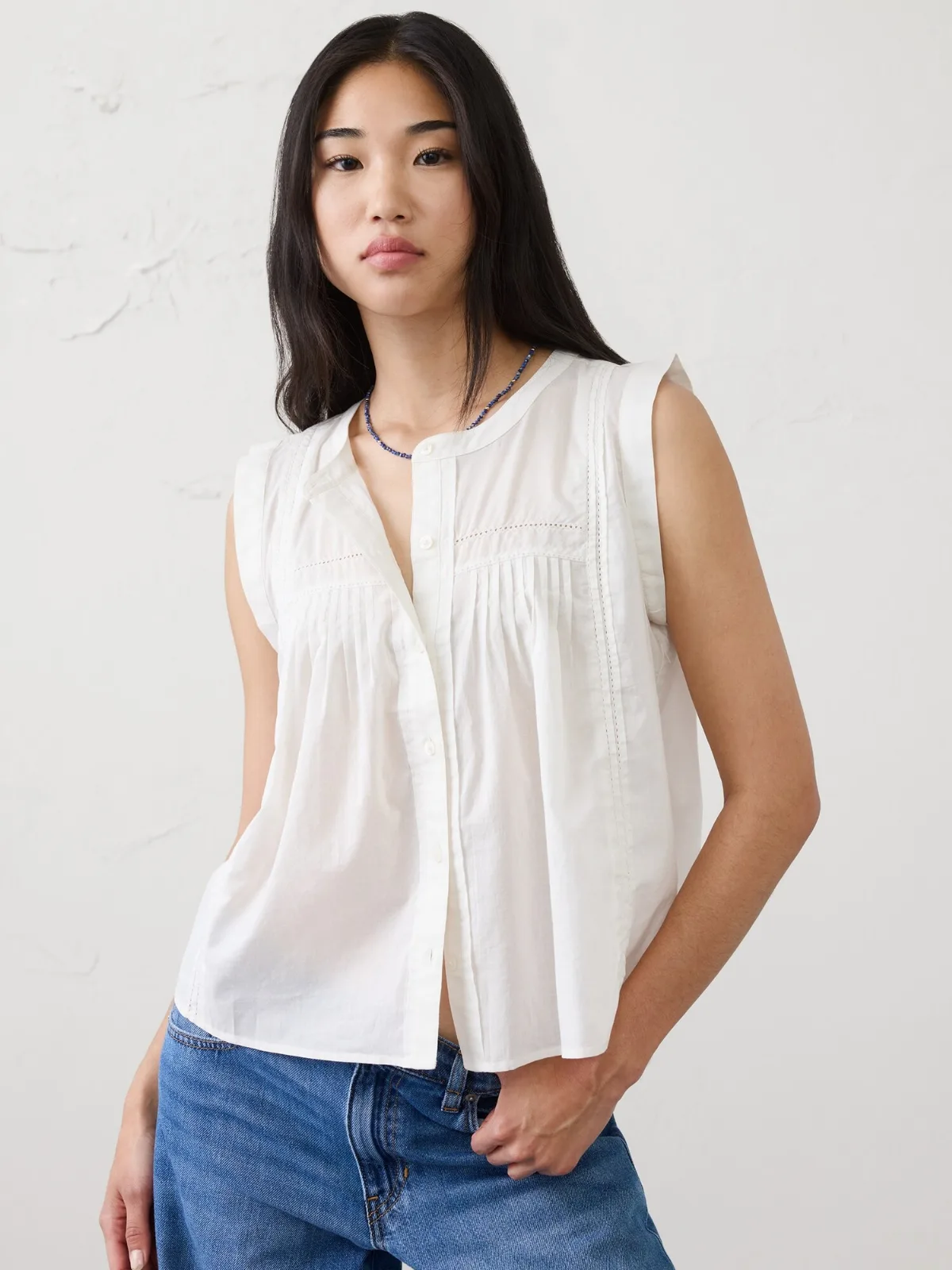 Picot High-Neck Top by Banana Republic