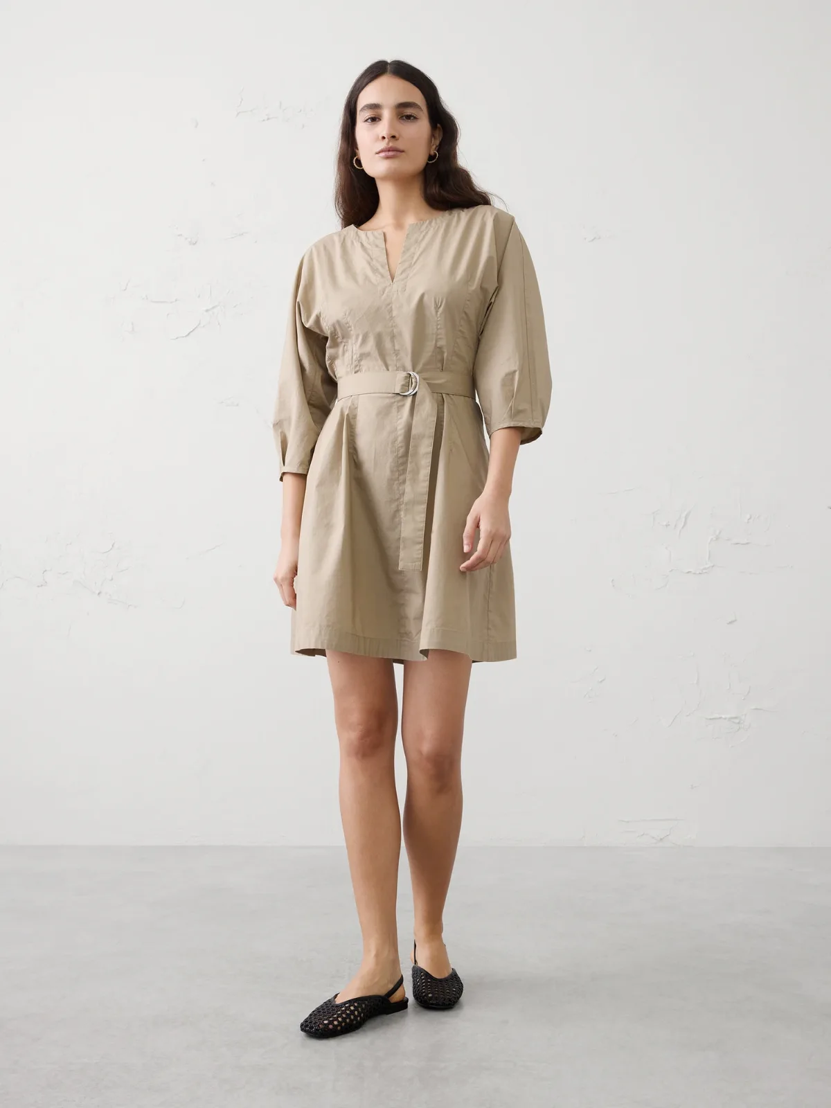 Split-Crewneck Above-Knee Dress by Banana Republic